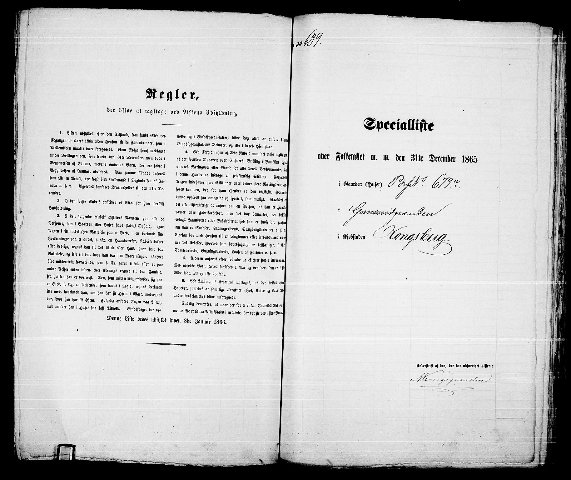 RA, 1865 census for Kongsberg/Kongsberg, 1865, p. 1300