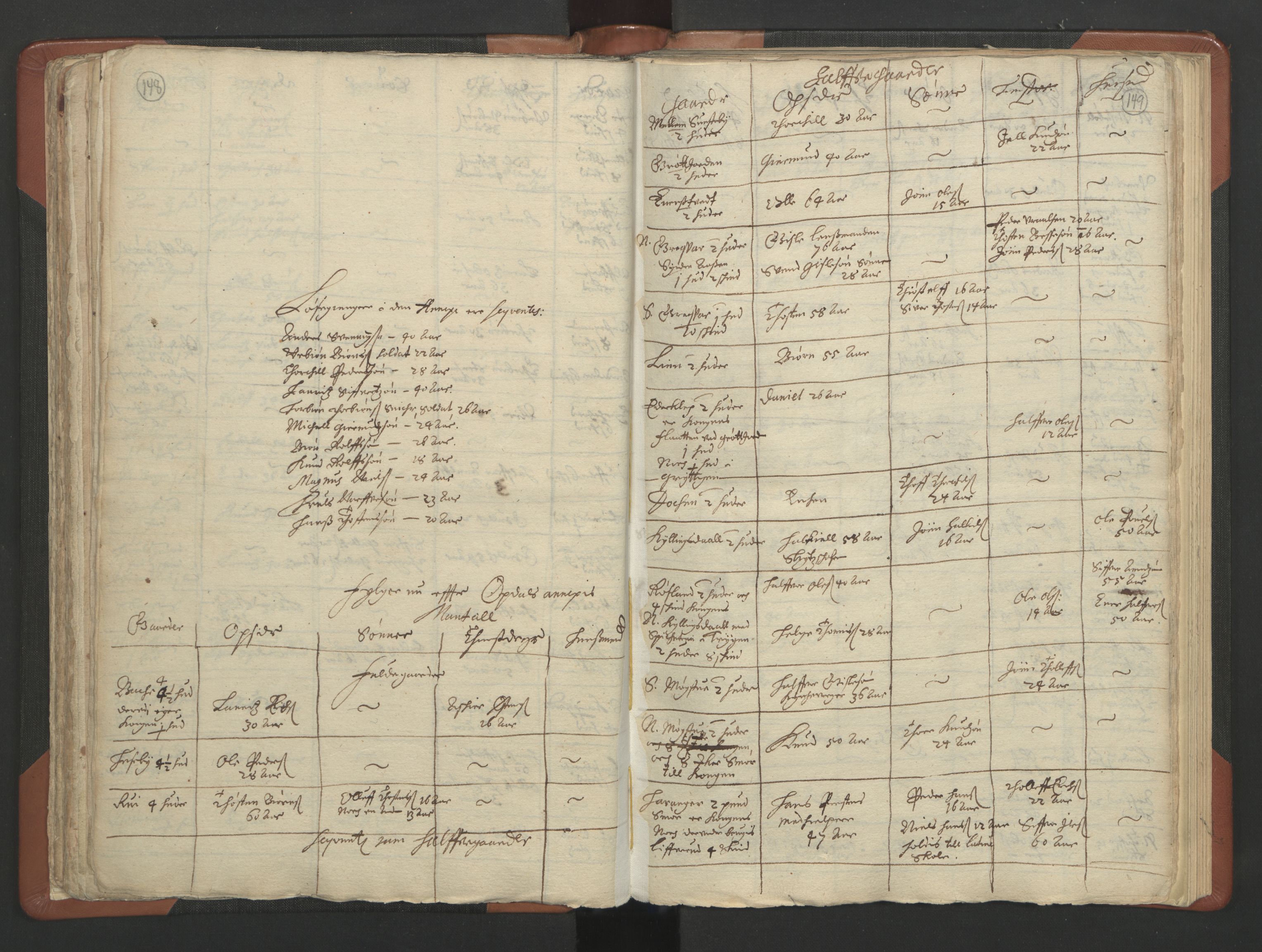 RA, Vicar's Census 1664-1666, no. 11: Brunlanes deanery, 1664-1666, p. 148-149