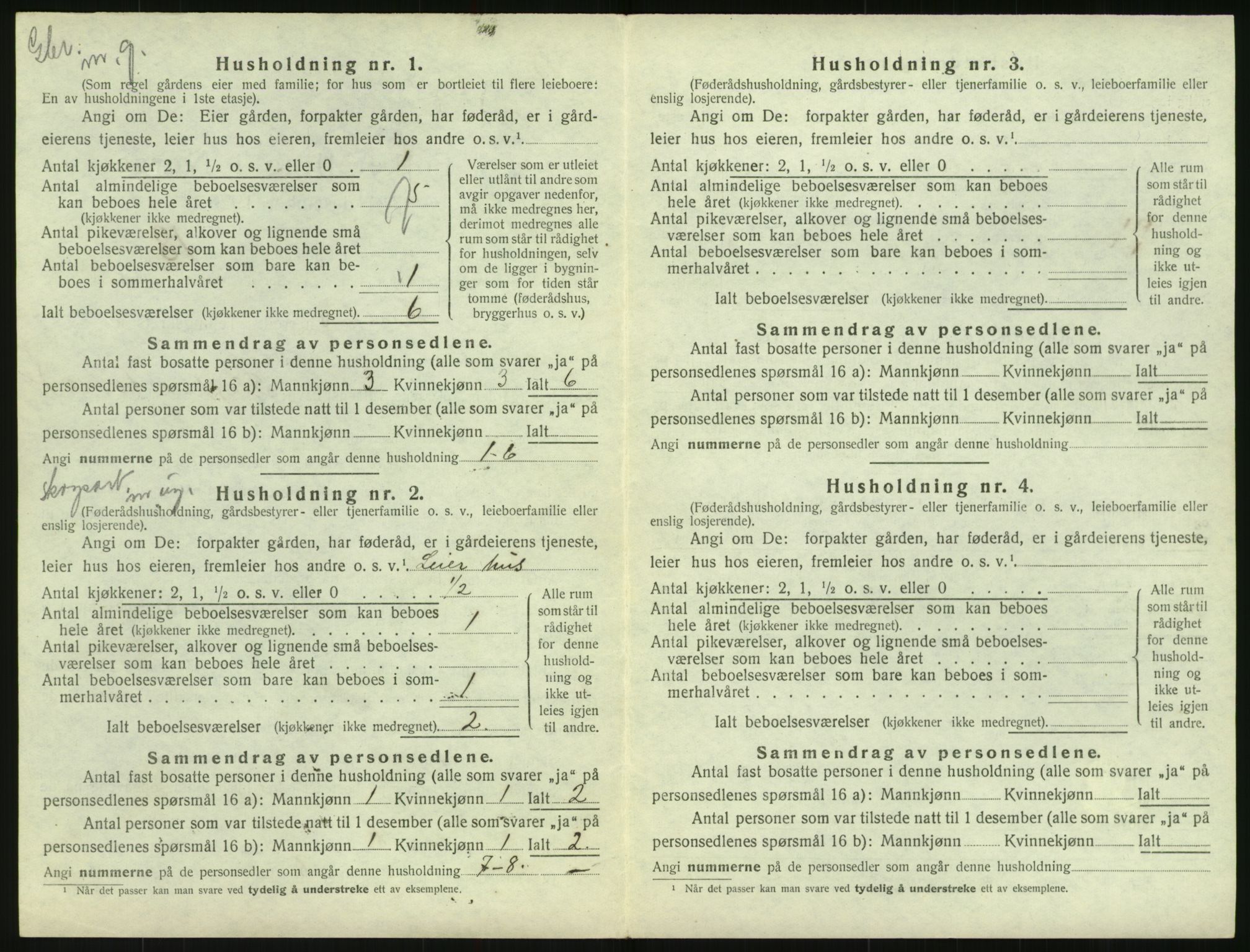 SAK, 1920 census for Herefoss, 1920, p. 83