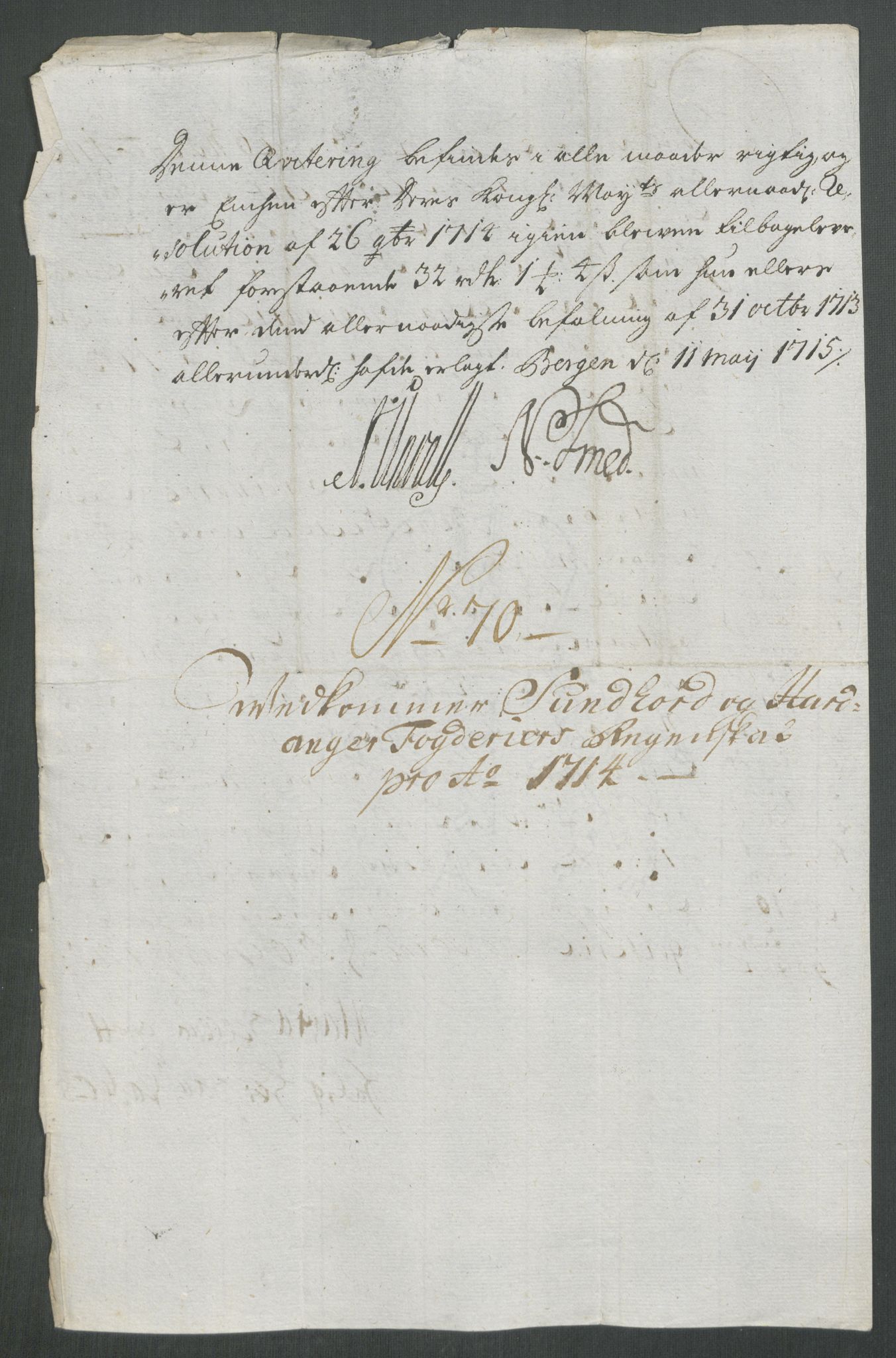 Rentekammeret inntil 1814, Reviderte regnskaper, Fogderegnskap, AV/RA-EA-4092/R48/L2990: Fogderegnskap Sunnhordland og Hardanger, 1714, p. 364