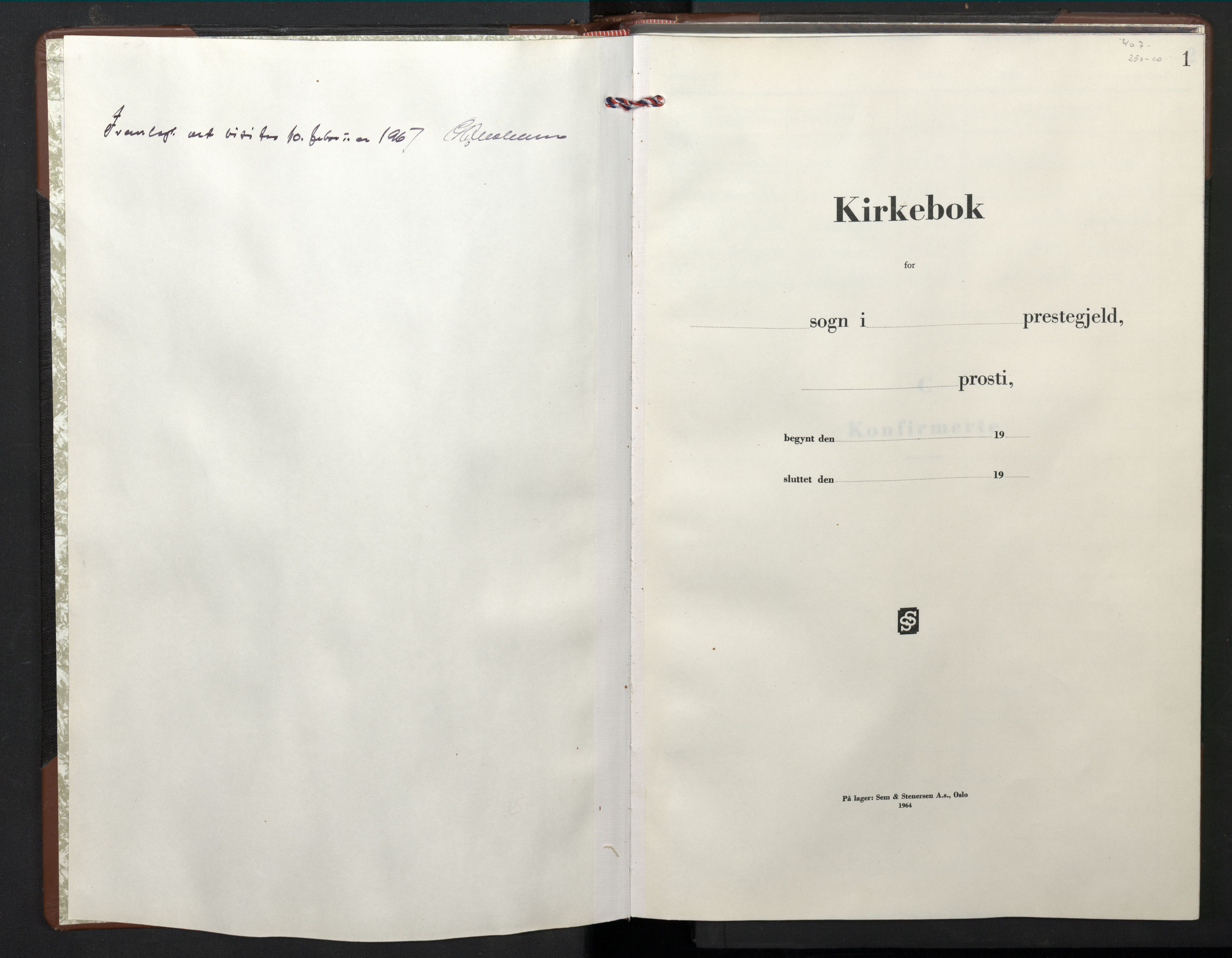 Domkirken sokneprestembete, SAB/A-74801/H/Hab/L0028: Parish register (copy) no. C 8, 1962-1967, p. 1