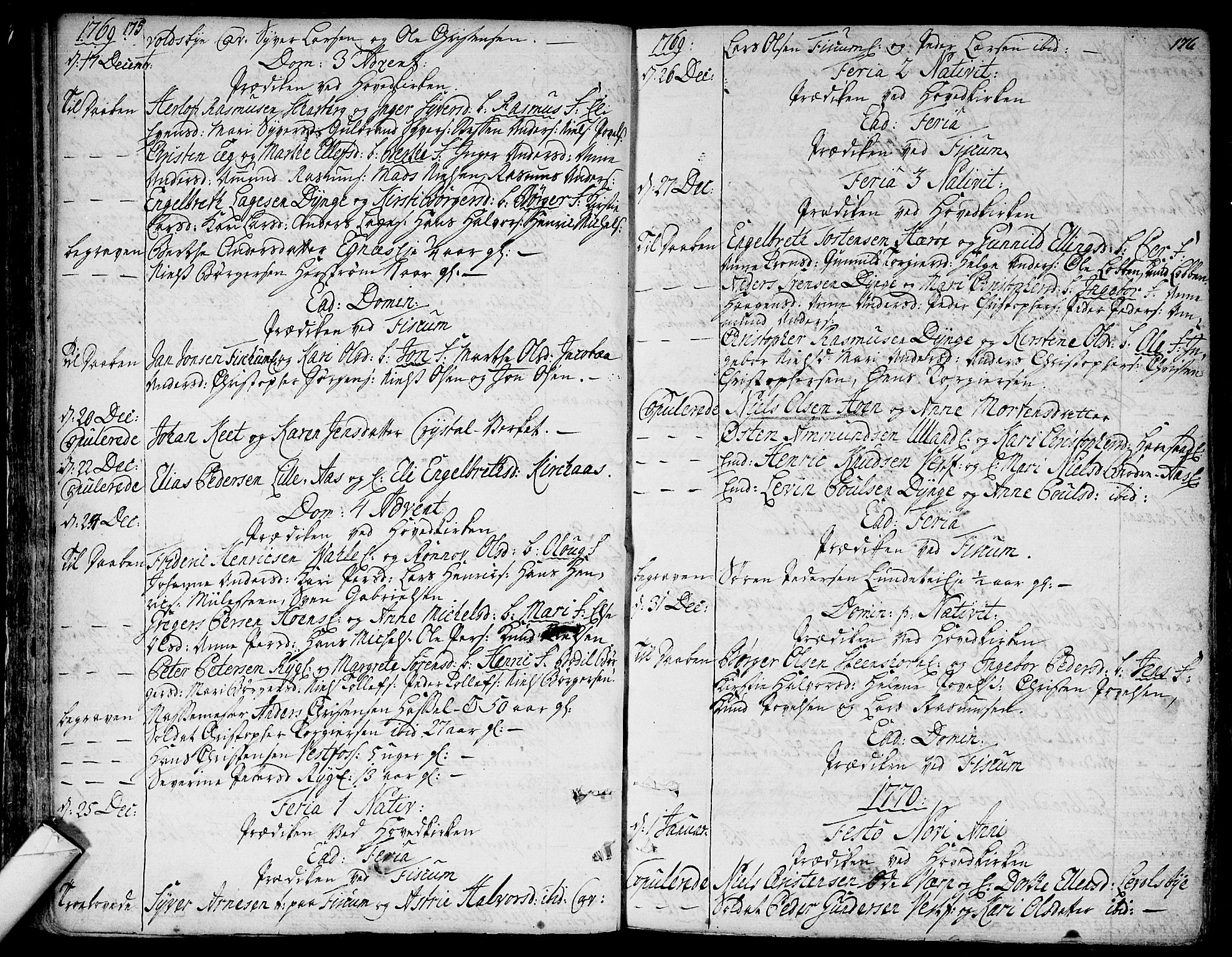 Eiker kirkebøker, AV/SAKO-A-4/F/Fa/L0008: Parish register (official) no. I 8, 1764-1788, p. 175-176