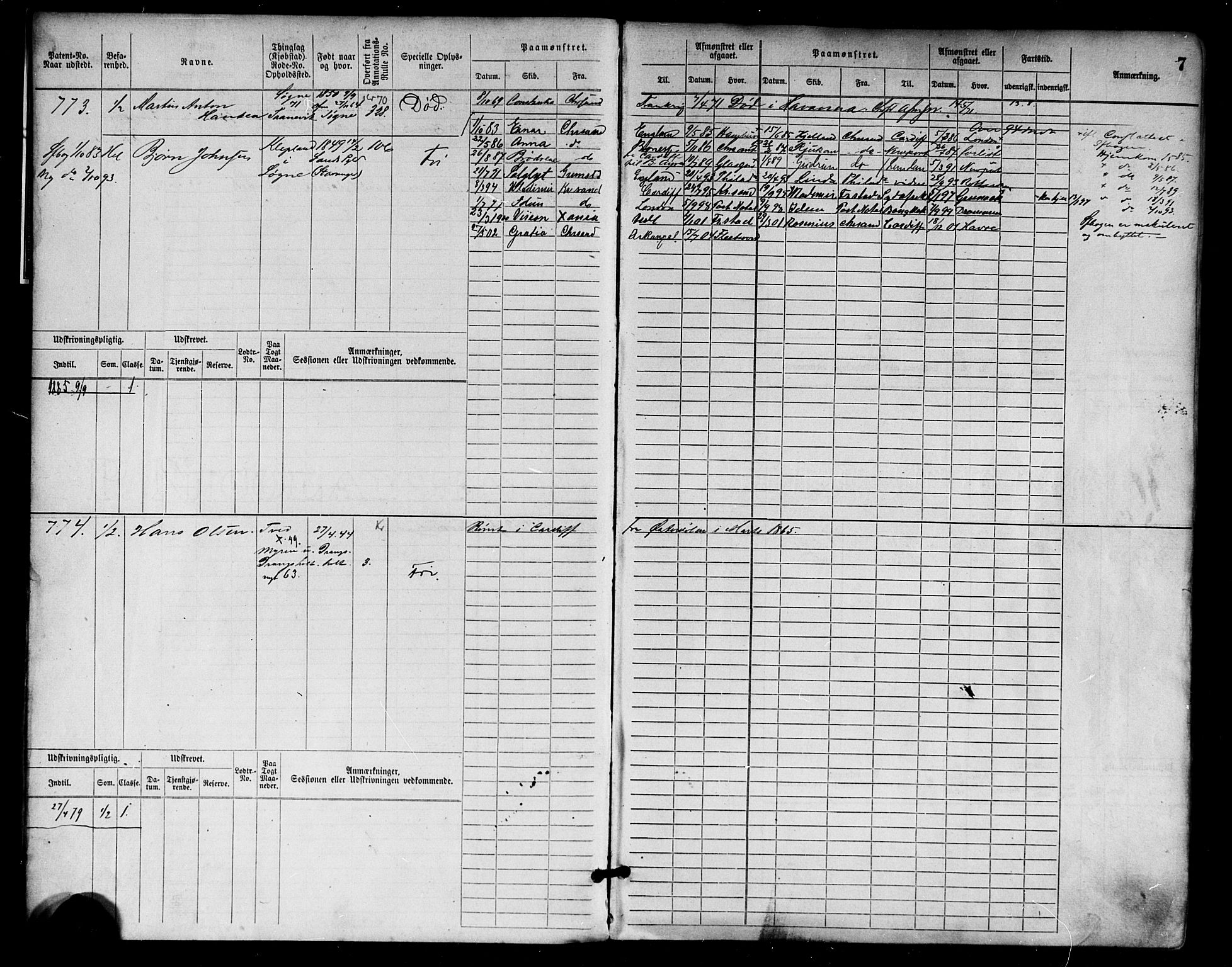 Kristiansand mønstringskrets, AV/SAK-2031-0015/F/Fb/L0004: Hovedrulle nr 763-1521, I-11, 1868-1915, p. 8