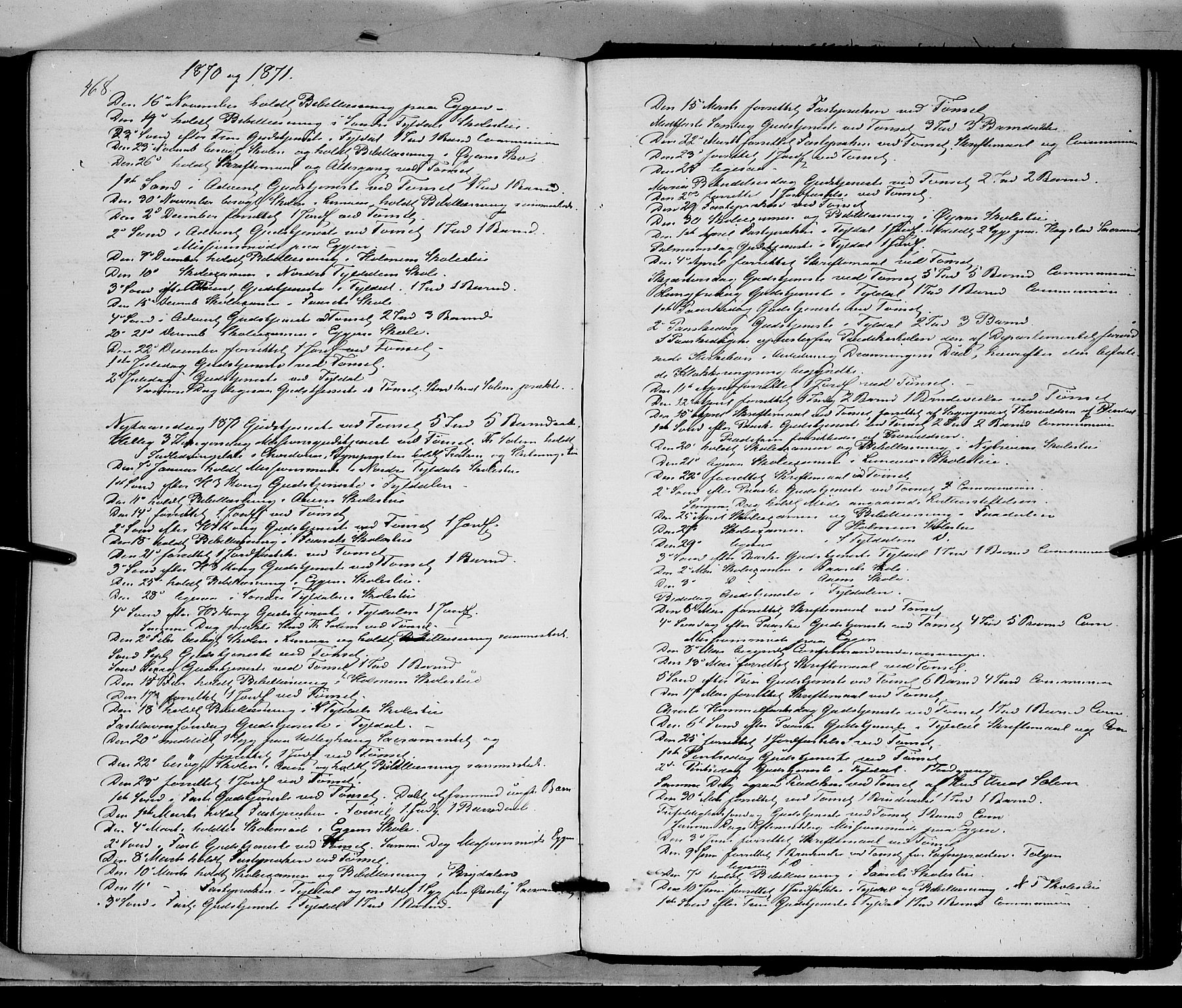 Tynset prestekontor, AV/SAH-PREST-058/H/Ha/Haa/L0021: Parish register (official) no. 21, 1863-1879, p. 468