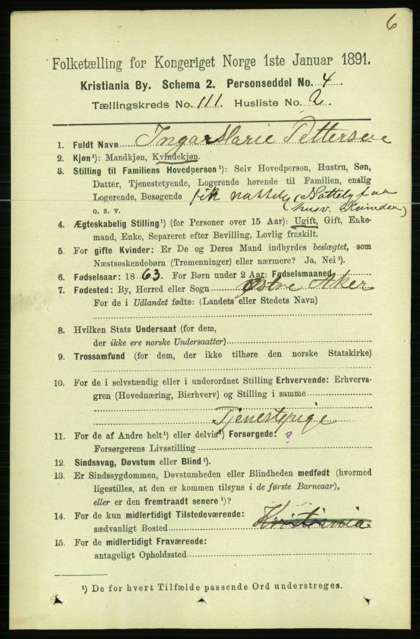 RA, 1891 census for 0301 Kristiania, 1891, p. 57928