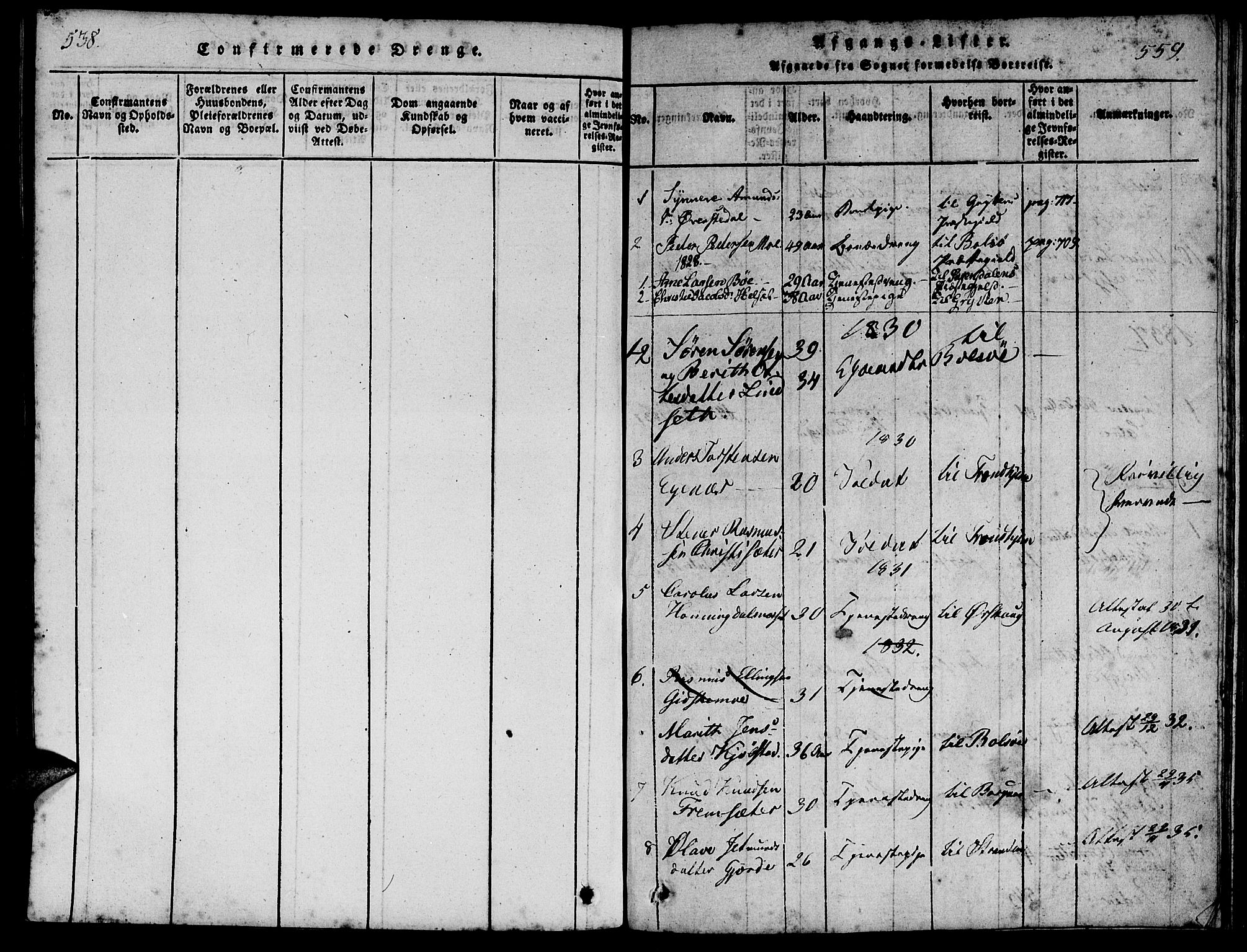 Ministerialprotokoller, klokkerbøker og fødselsregistre - Møre og Romsdal, SAT/A-1454/541/L0544: Parish register (official) no. 541A01, 1818-1847, p. 559