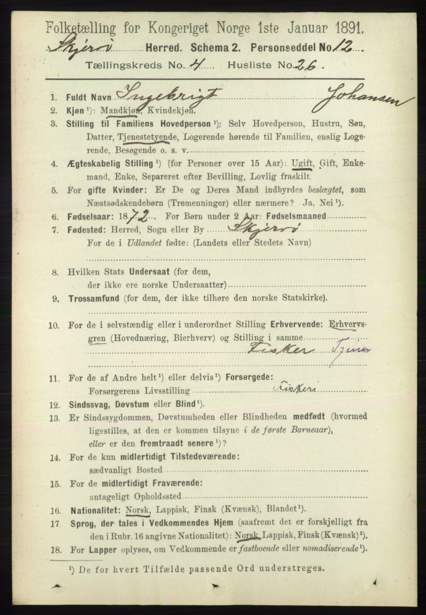 RA, 1891 census for 1941 Skjervøy, 1891, p. 2482