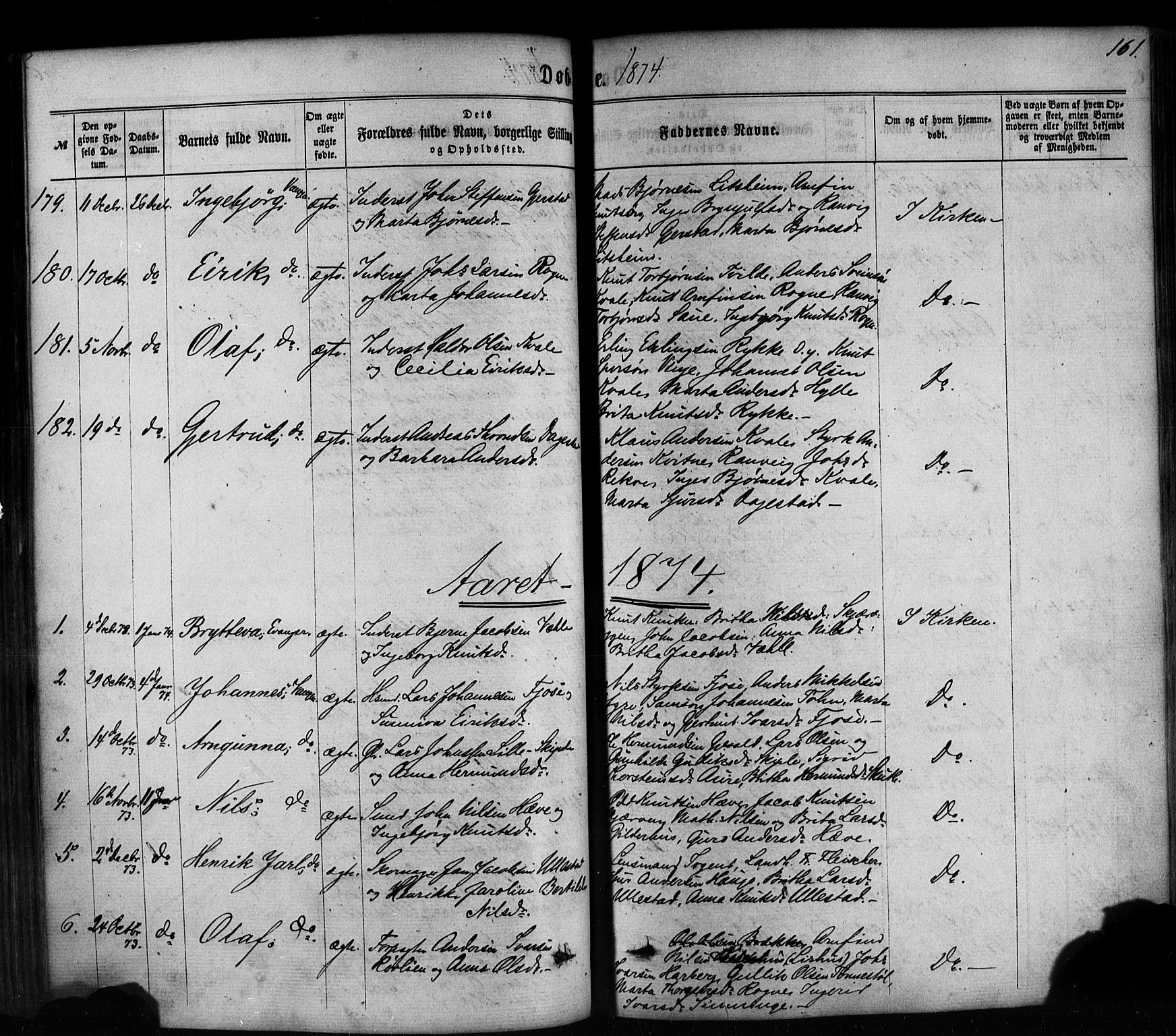 Voss sokneprestembete, AV/SAB-A-79001/H/Haa: Parish register (official) no. A 17, 1863-1886, p. 161