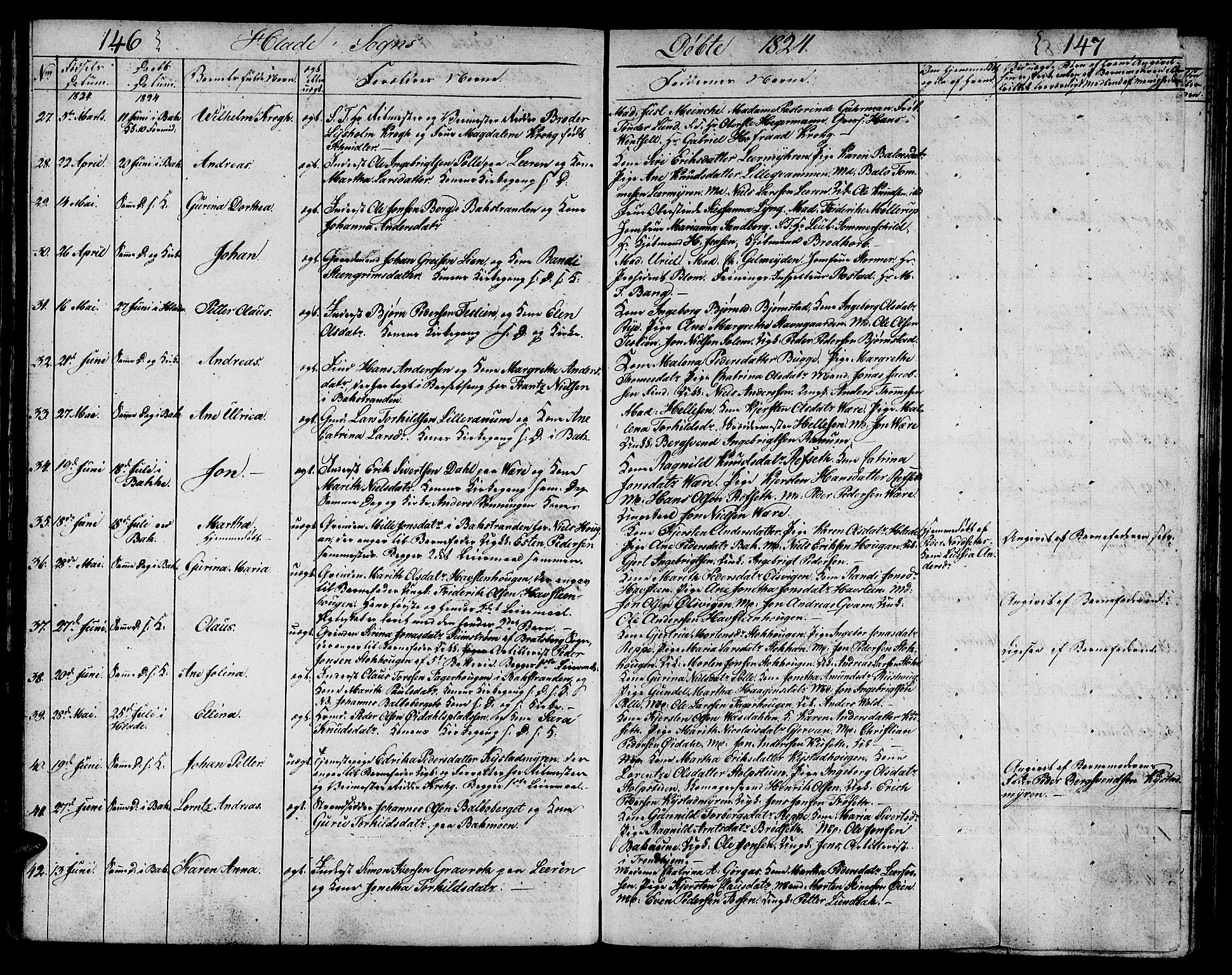 Ministerialprotokoller, klokkerbøker og fødselsregistre - Sør-Trøndelag, AV/SAT-A-1456/606/L0306: Parish register (copy) no. 606C02, 1797-1829, p. 146-147
