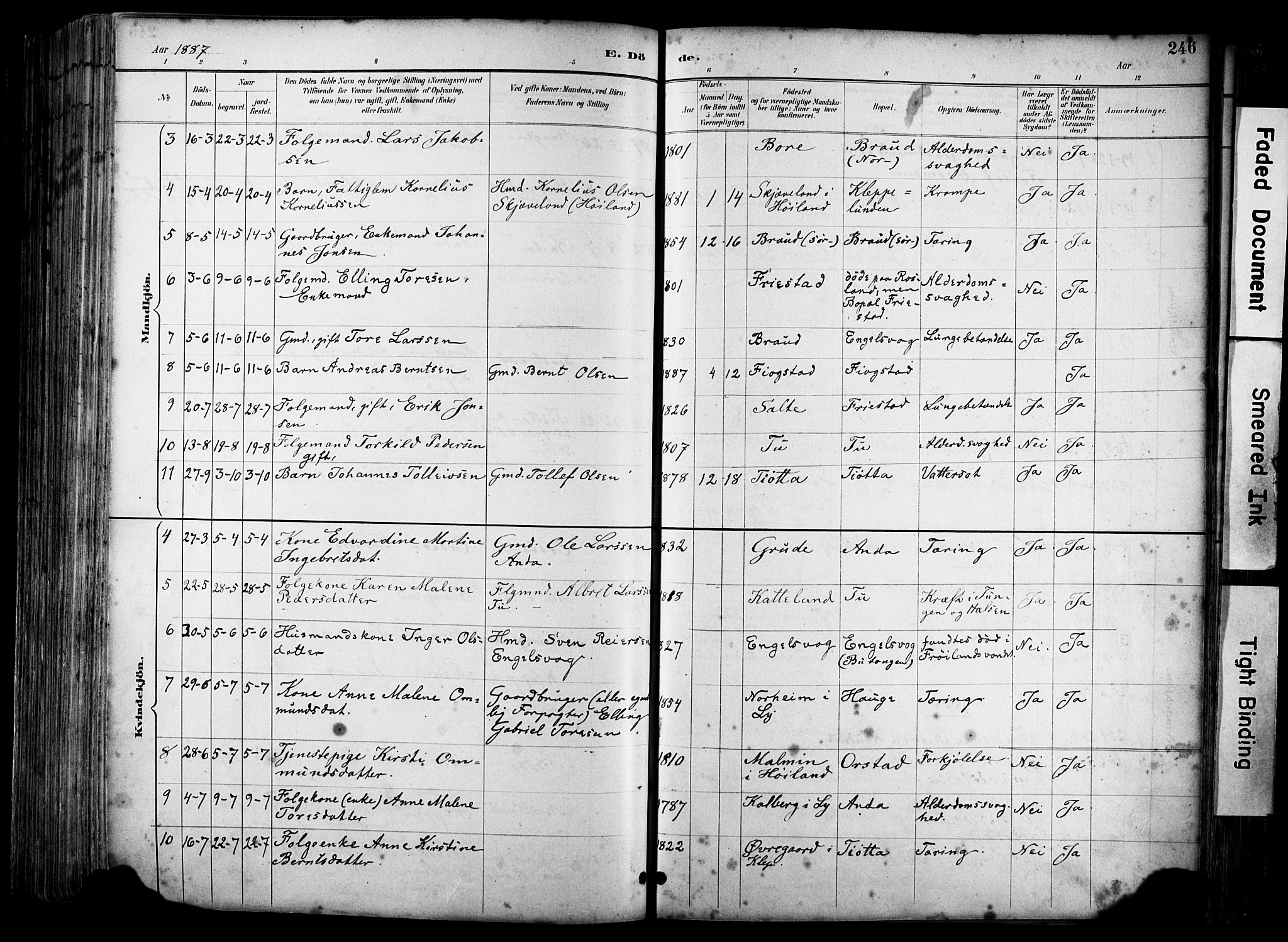 Klepp sokneprestkontor, AV/SAST-A-101803/001/3/30BA/L0009: Parish register (official) no. A 7, 1886-1915, p. 246