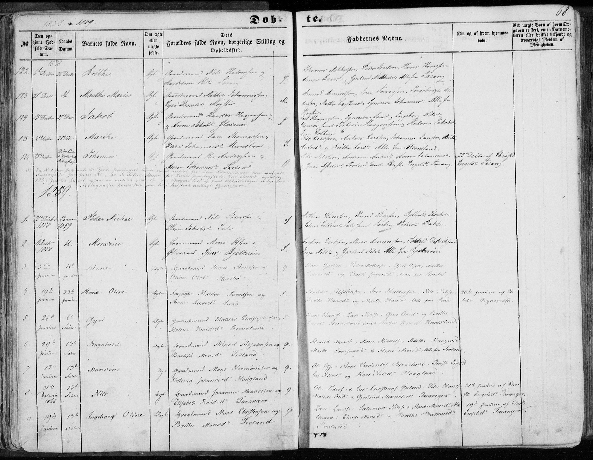 Sund sokneprestembete, SAB/A-99930: Parish register (official) no. A 14, 1850-1866, p. 68