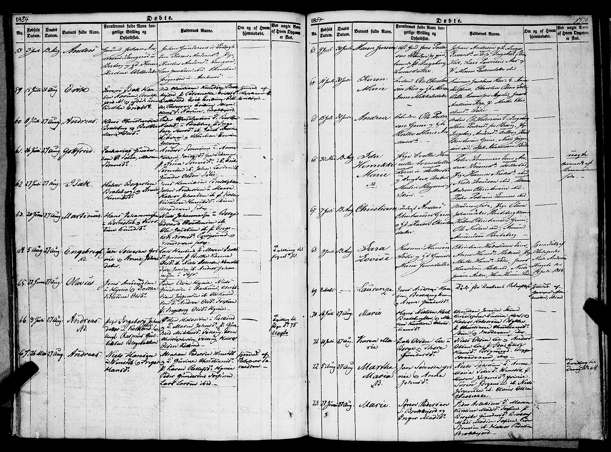 Gjerpen kirkebøker, AV/SAKO-A-265/F/Fa/L0007a: Parish register (official) no. I 7A, 1834-1857, p. 153