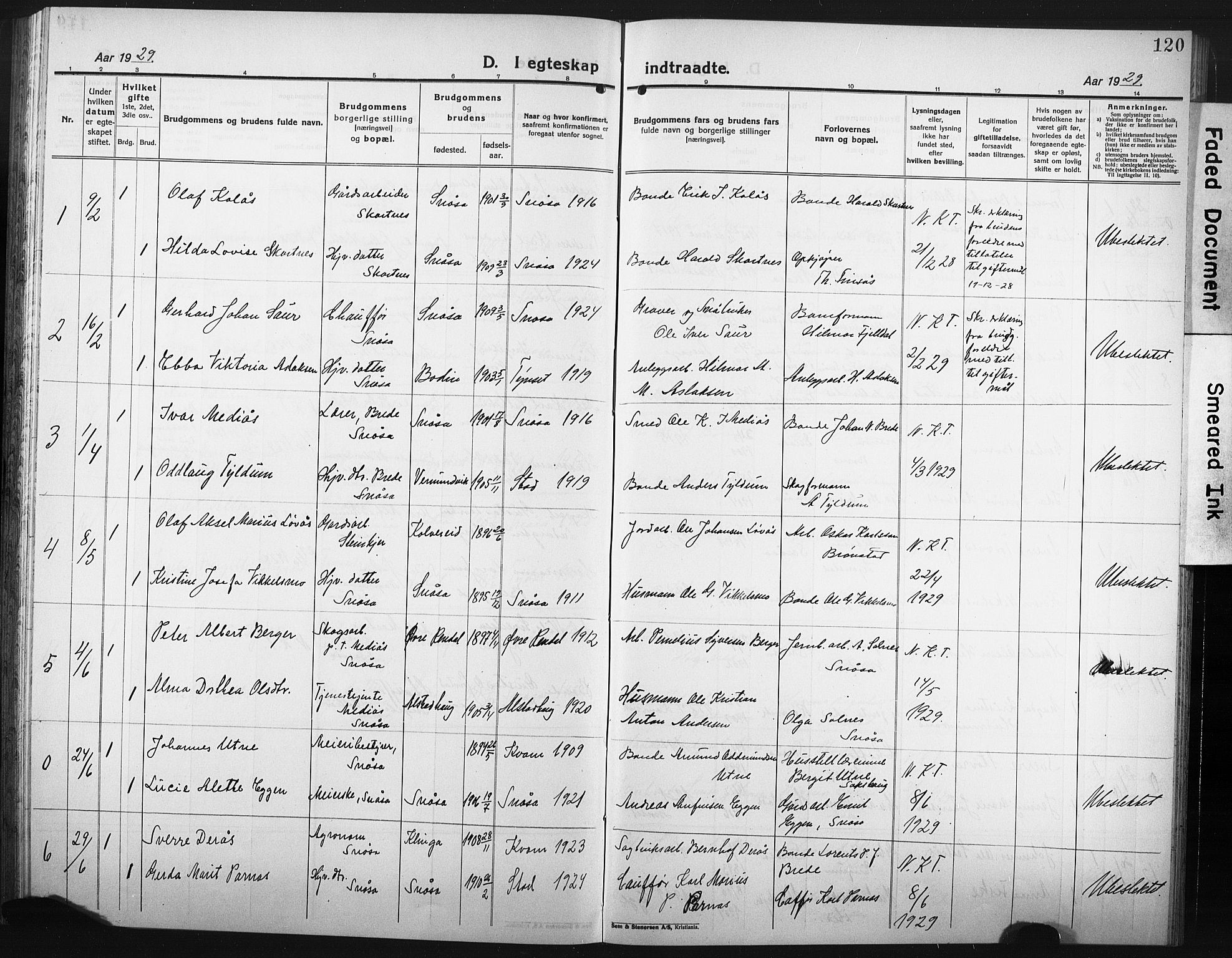 Ministerialprotokoller, klokkerbøker og fødselsregistre - Nord-Trøndelag, SAT/A-1458/749/L0480: Parish register (copy) no. 749C02, 1924-1932, p. 120