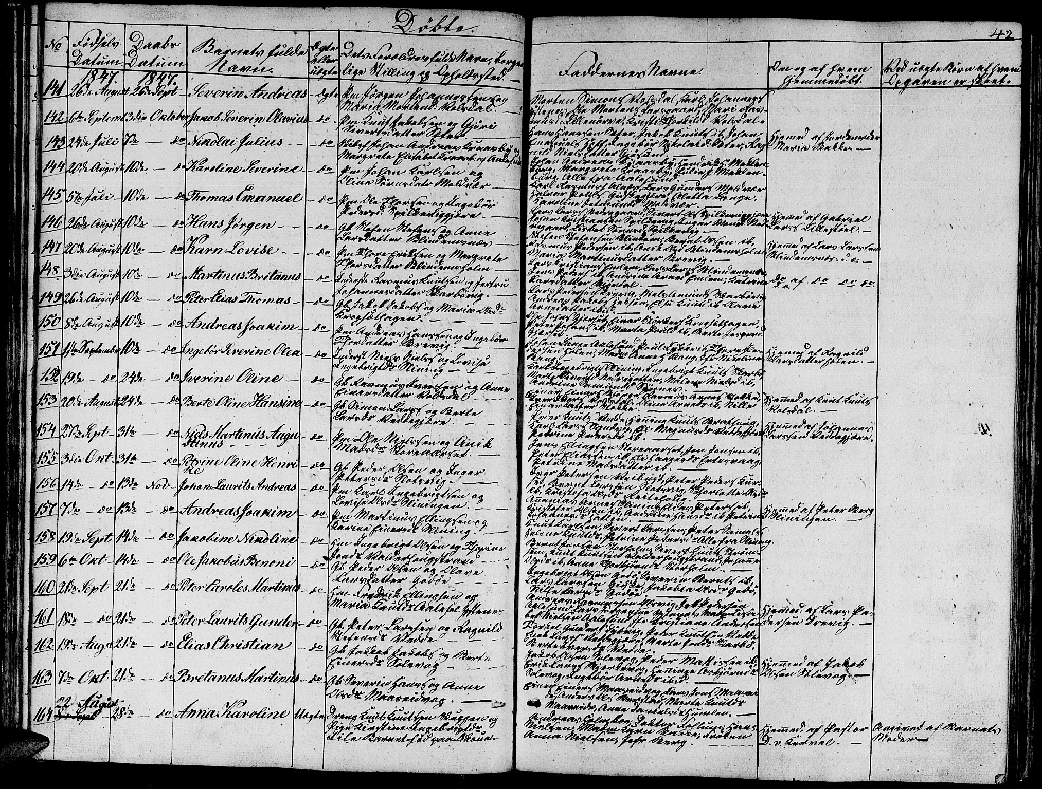Ministerialprotokoller, klokkerbøker og fødselsregistre - Møre og Romsdal, SAT/A-1454/528/L0426: Parish register (copy) no. 528C07, 1844-1854, p. 42