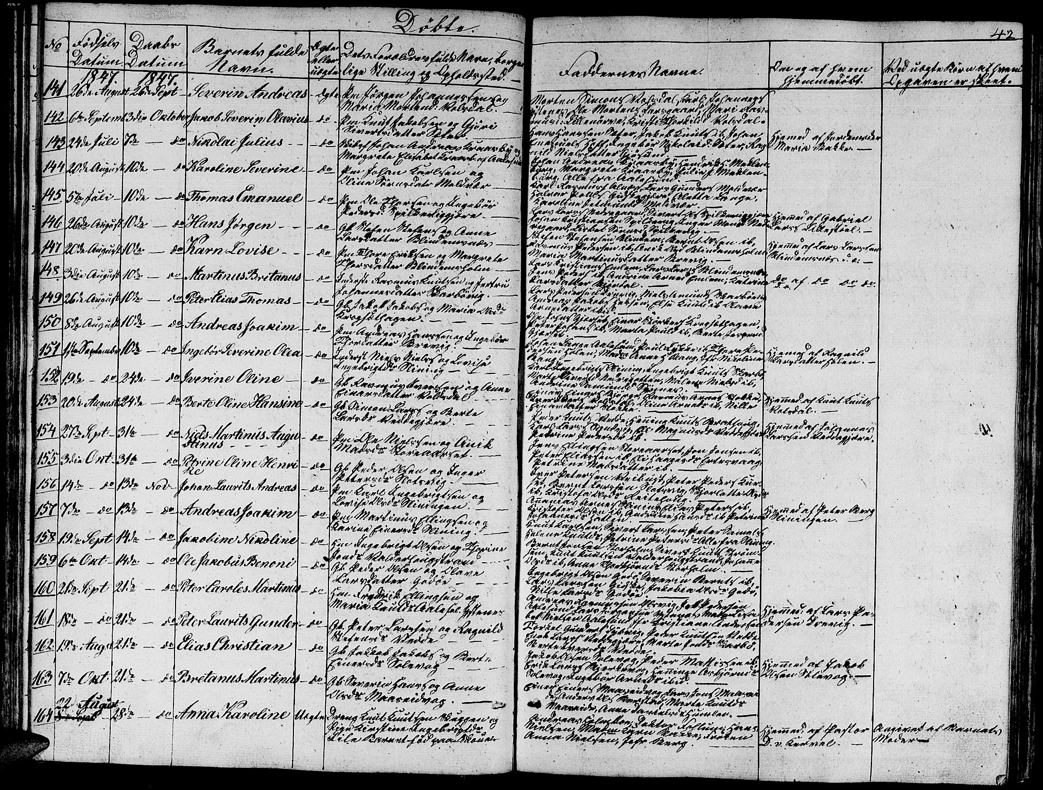 Ministerialprotokoller, klokkerbøker og fødselsregistre - Møre og Romsdal, AV/SAT-A-1454/528/L0426: Parish register (copy) no. 528C07, 1844-1854, p. 42
