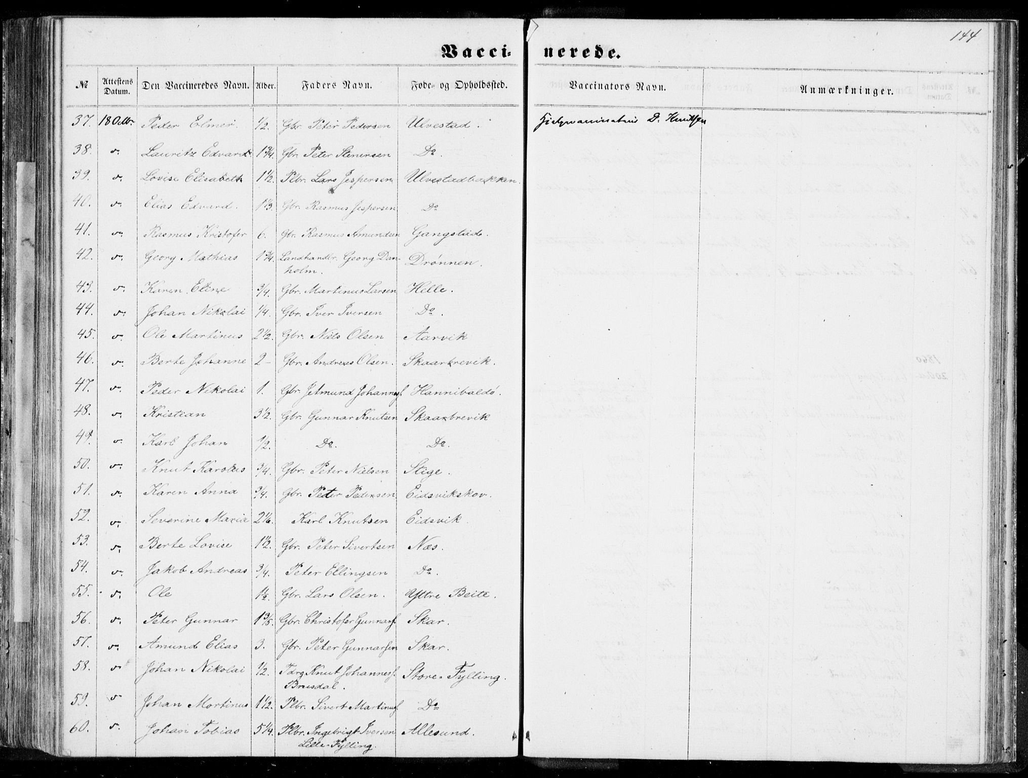 Ministerialprotokoller, klokkerbøker og fødselsregistre - Møre og Romsdal, AV/SAT-A-1454/524/L0354: Parish register (official) no. 524A06, 1857-1863, p. 144