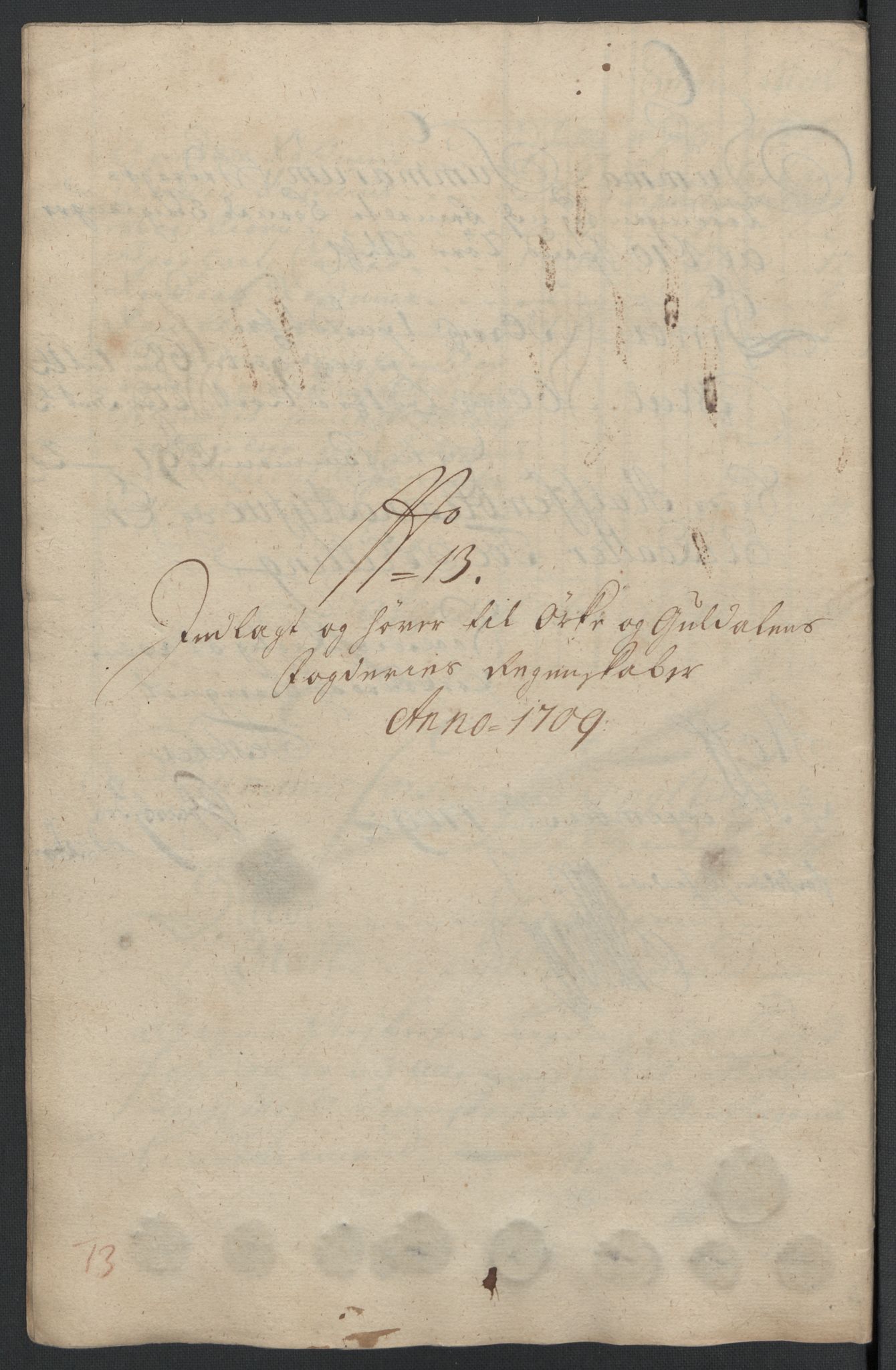 Rentekammeret inntil 1814, Reviderte regnskaper, Fogderegnskap, RA/EA-4092/R60/L3959: Fogderegnskap Orkdal og Gauldal, 1709, p. 202