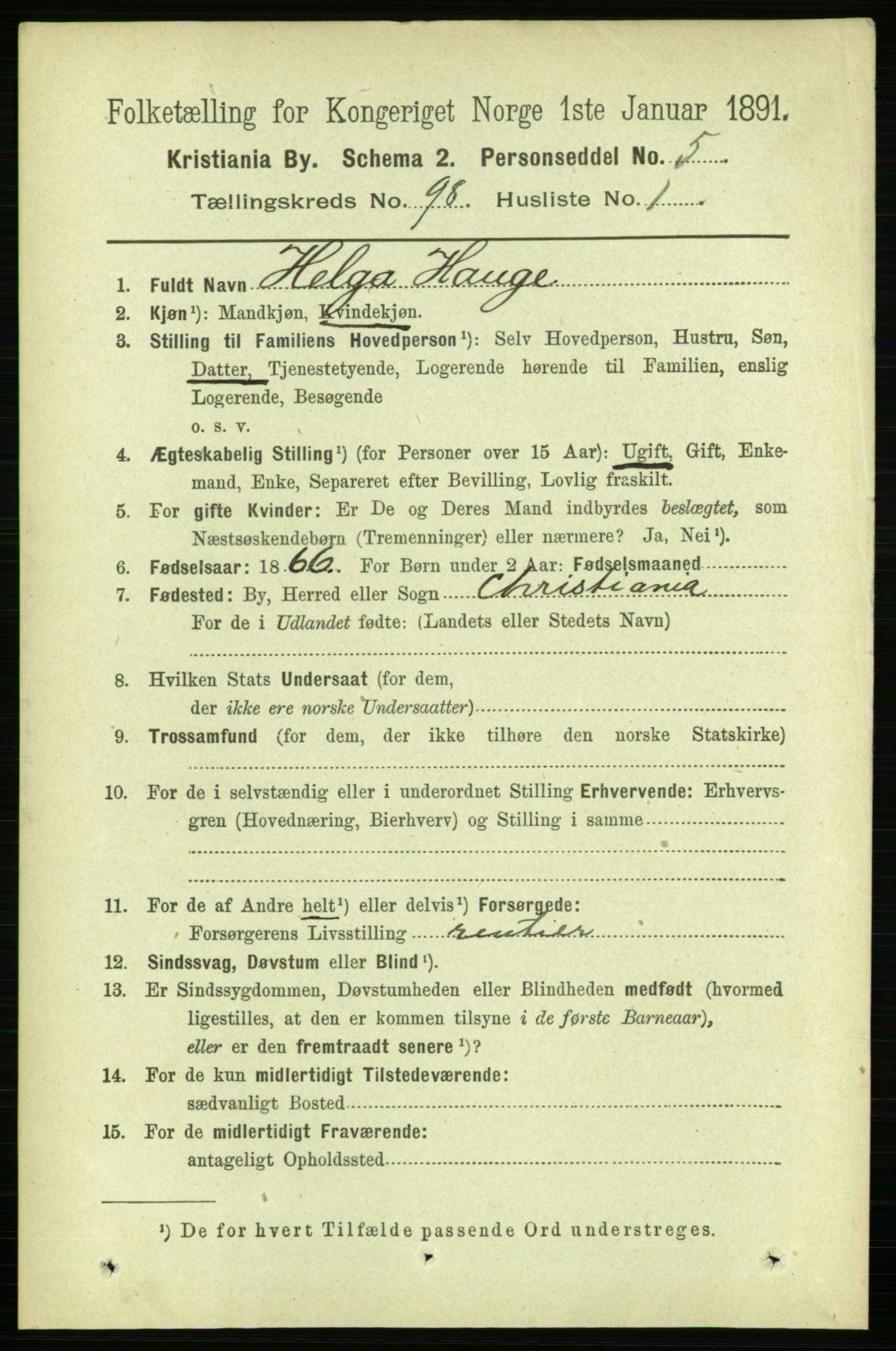 RA, 1891 census for 0301 Kristiania, 1891, p. 47704