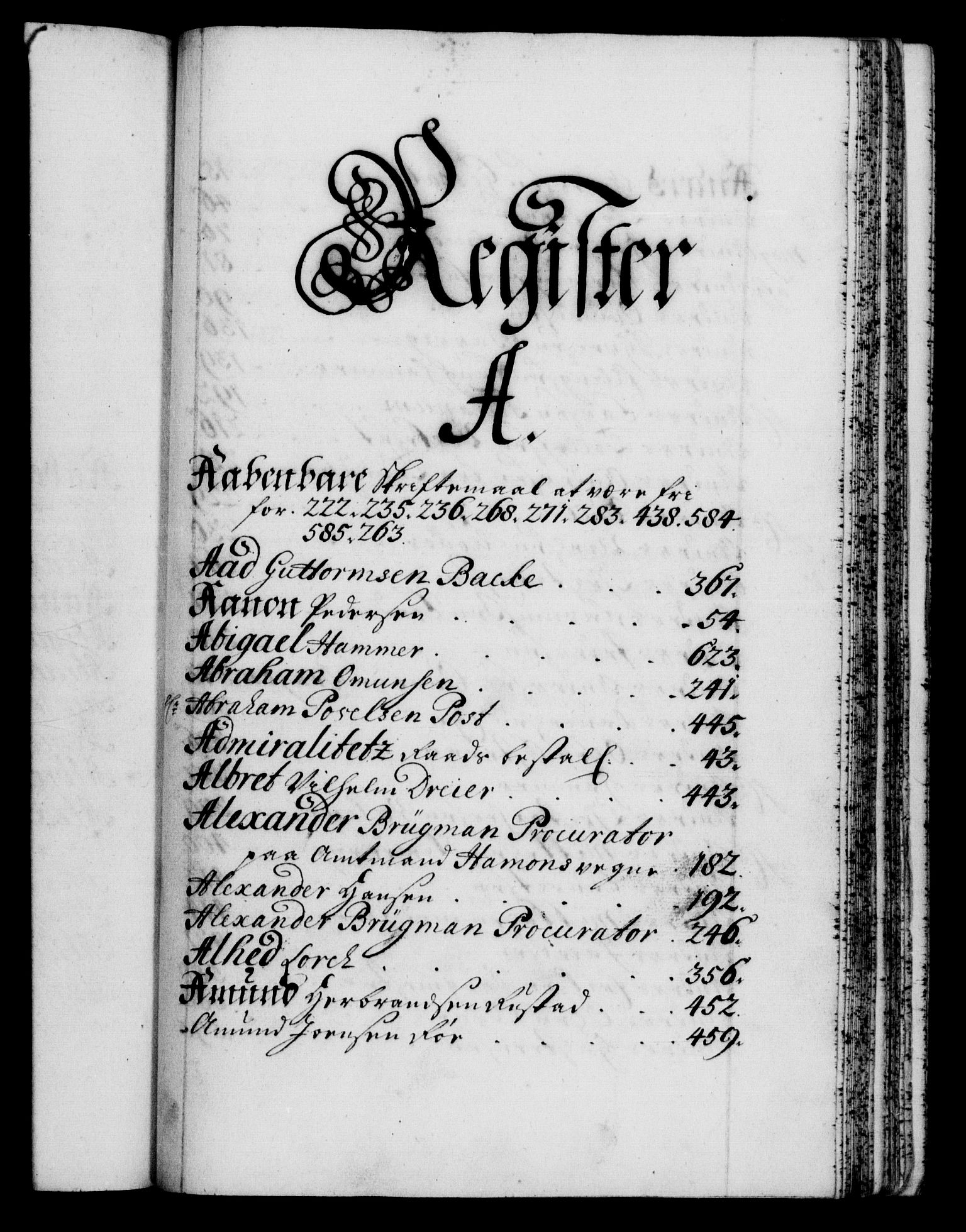 Danske Kanselli 1572-1799, AV/RA-EA-3023/F/Fc/Fca/Fcaa/L0019: Norske registre, 1704-1707