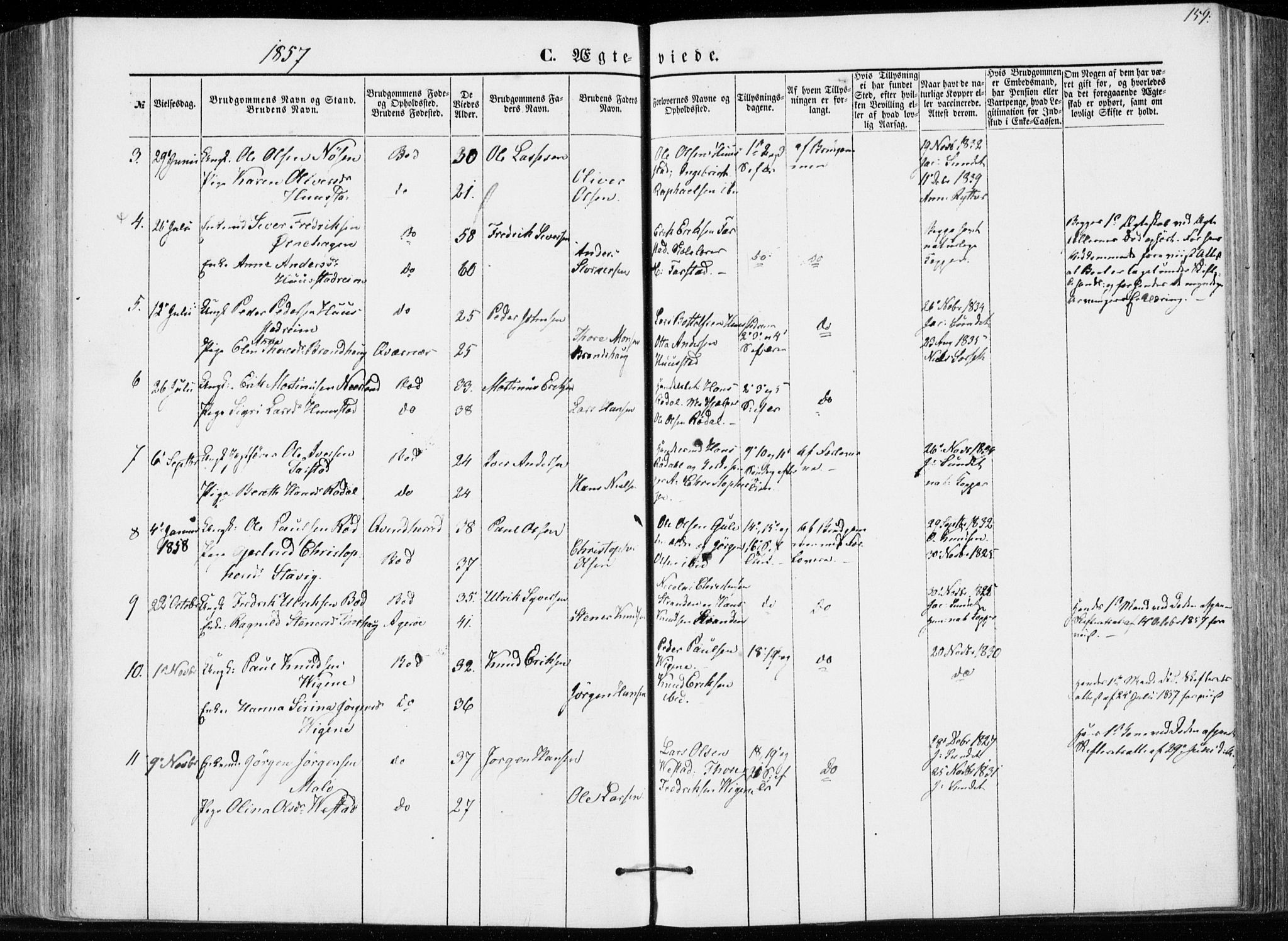 Ministerialprotokoller, klokkerbøker og fødselsregistre - Møre og Romsdal, SAT/A-1454/566/L0767: Parish register (official) no. 566A06, 1852-1868, p. 159