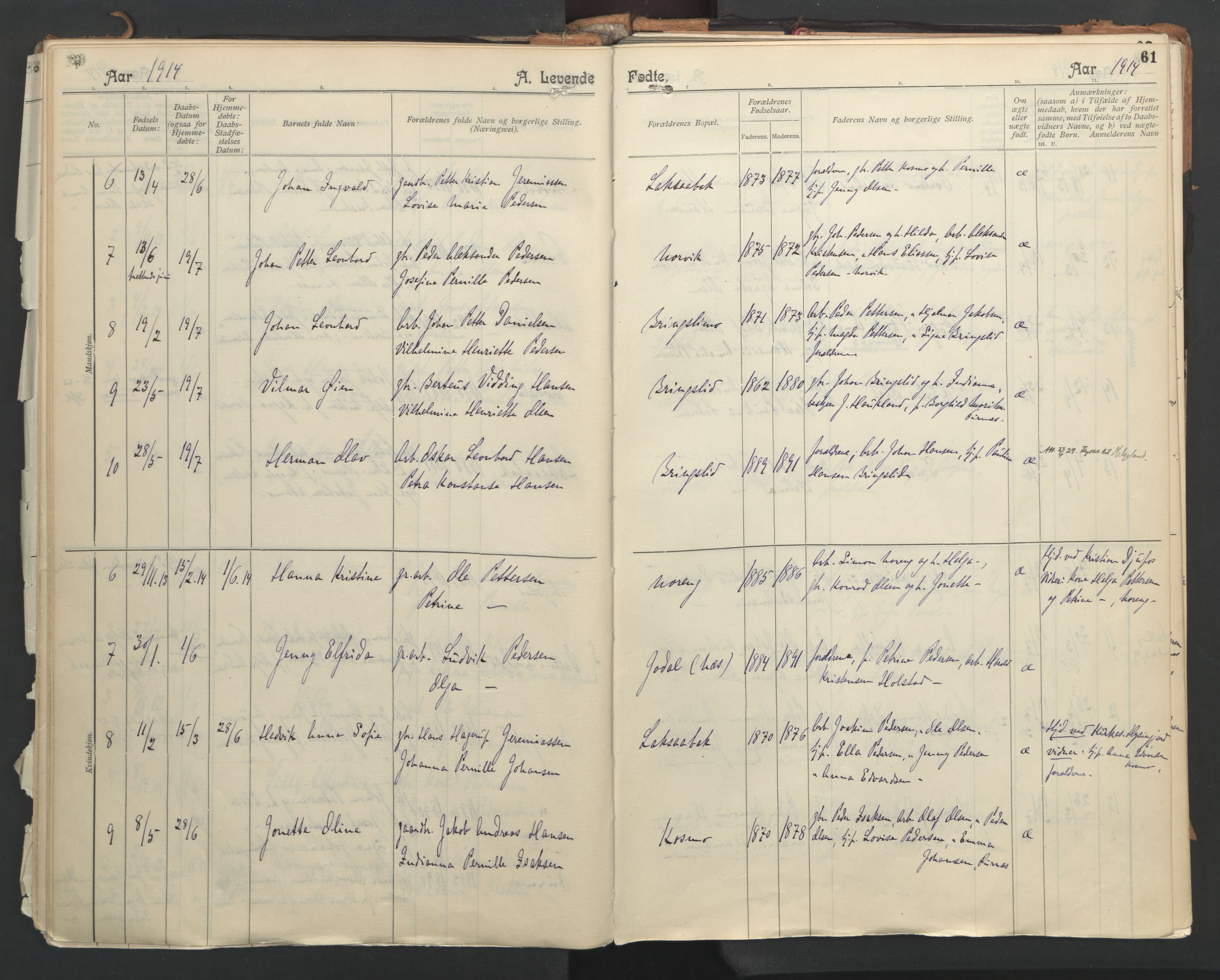 Ministerialprotokoller, klokkerbøker og fødselsregistre - Nordland, AV/SAT-A-1459/851/L0724: Parish register (official) no. 851A01, 1901-1922, p. 61