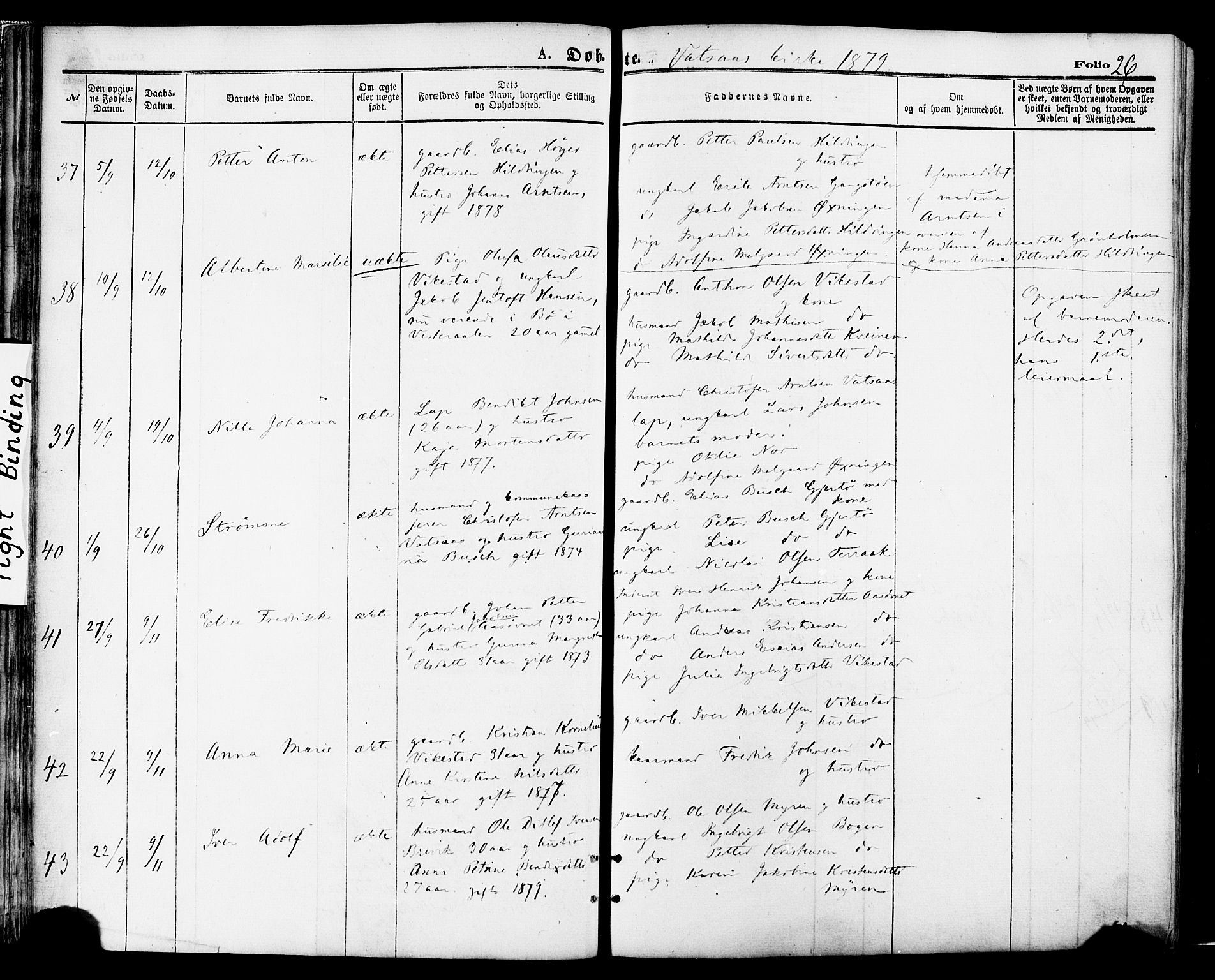 Ministerialprotokoller, klokkerbøker og fødselsregistre - Nordland, SAT/A-1459/810/L0148: Parish register (official) no. 810A09 /1, 1874-1884, p. 26