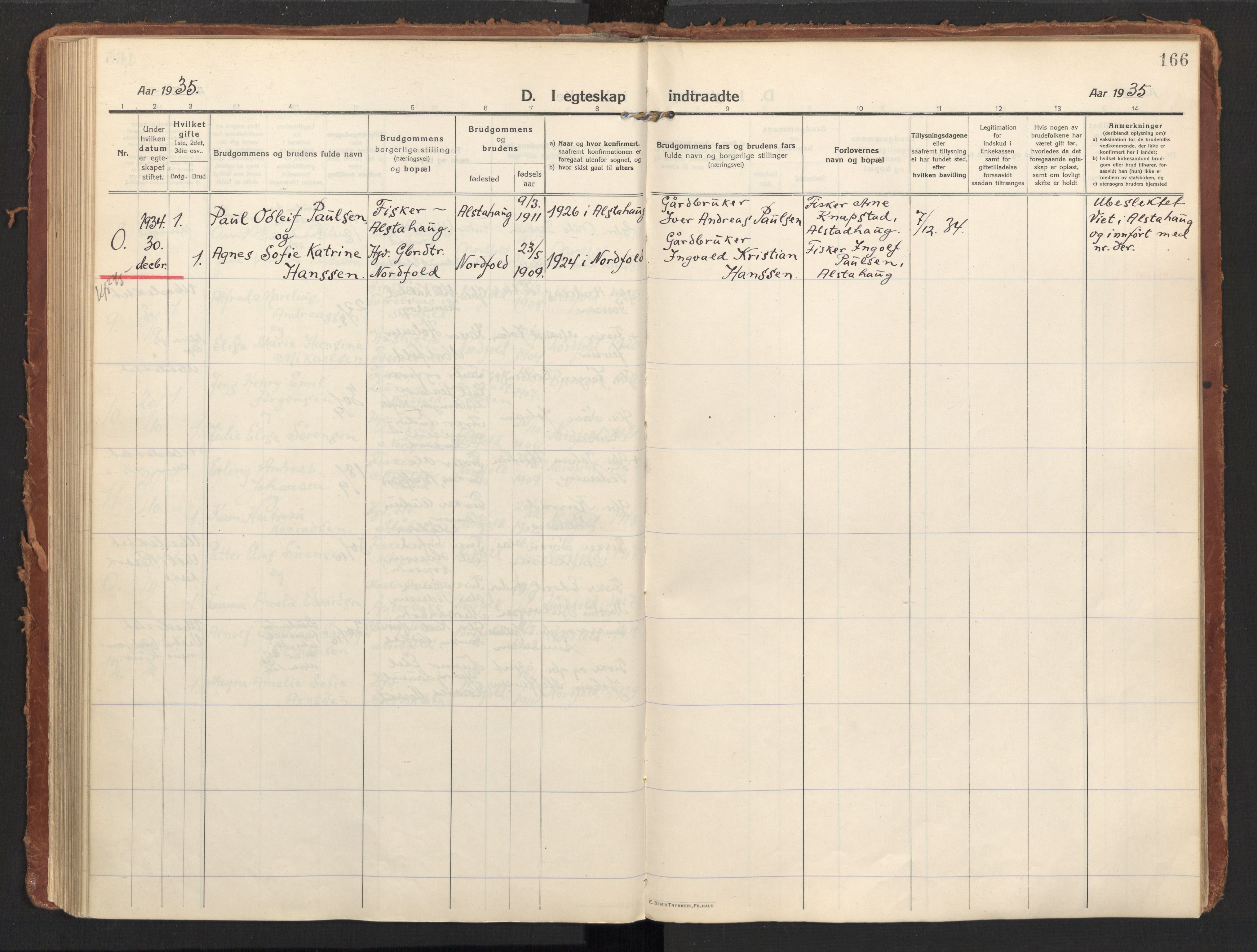 Ministerialprotokoller, klokkerbøker og fødselsregistre - Nordland, SAT/A-1459/858/L0833: Parish register (official) no. 858A03, 1916-1934, p. 166