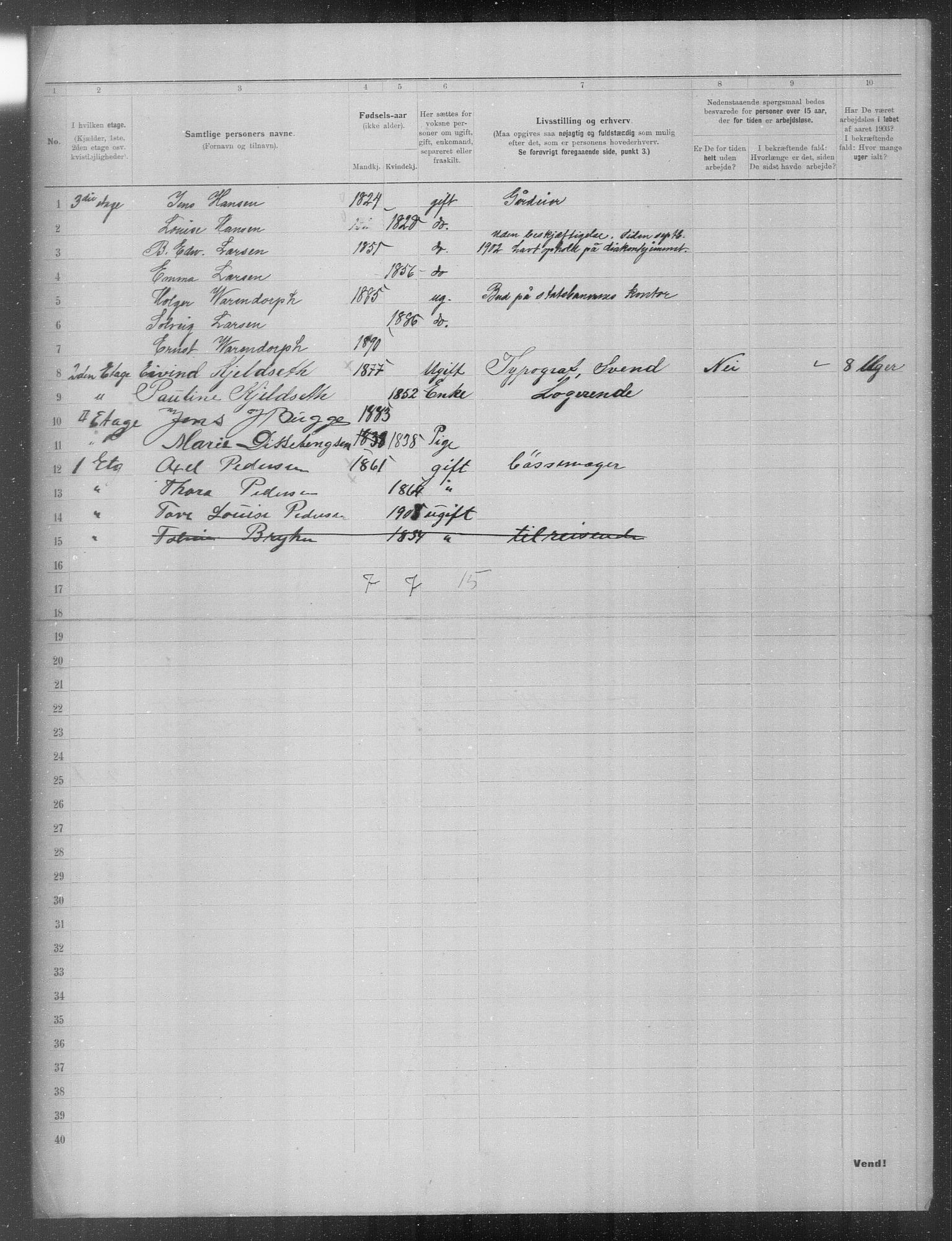 OBA, Municipal Census 1903 for Kristiania, 1903, p. 24561