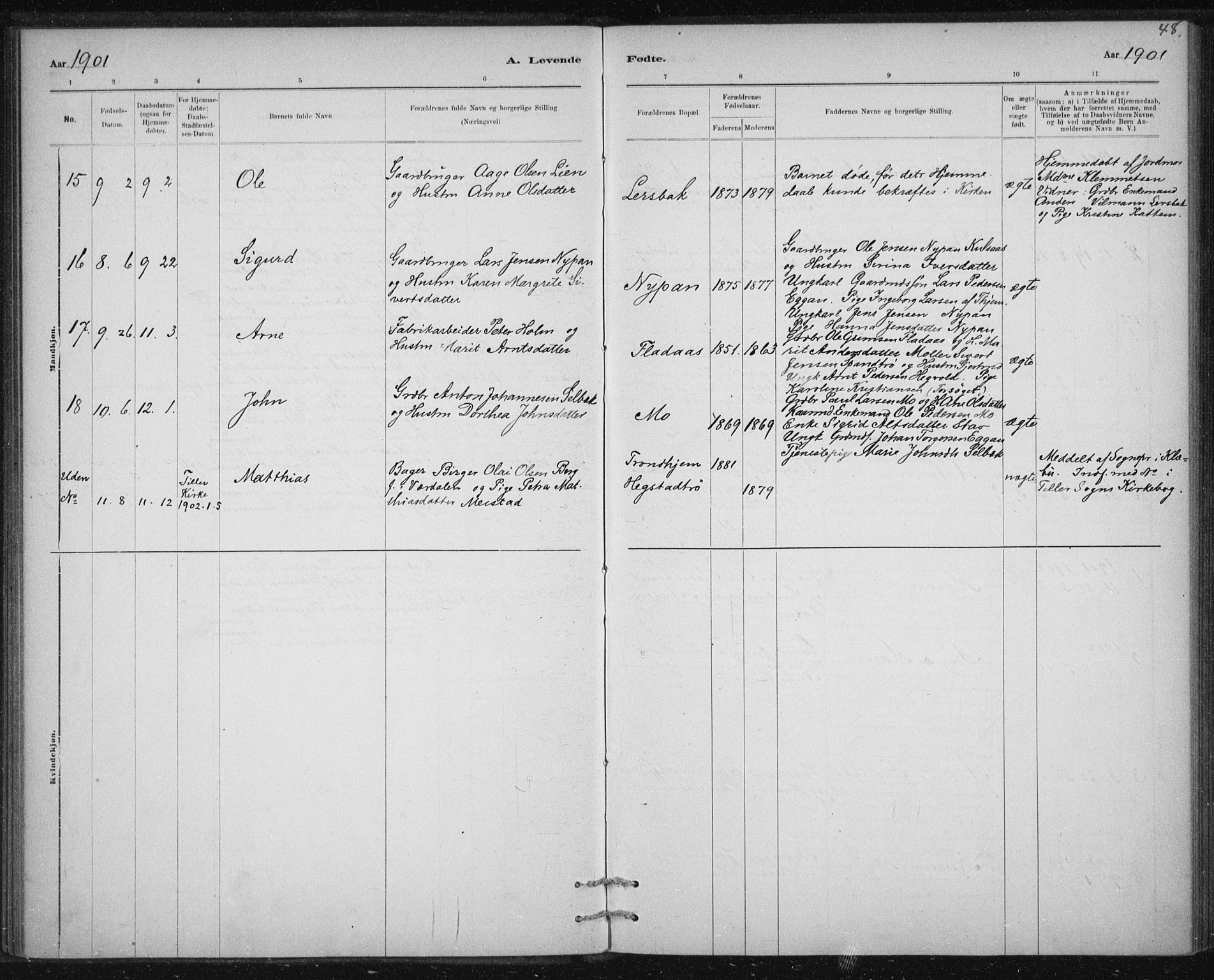 Ministerialprotokoller, klokkerbøker og fødselsregistre - Sør-Trøndelag, AV/SAT-A-1456/613/L0392: Parish register (official) no. 613A01, 1887-1906, p. 48