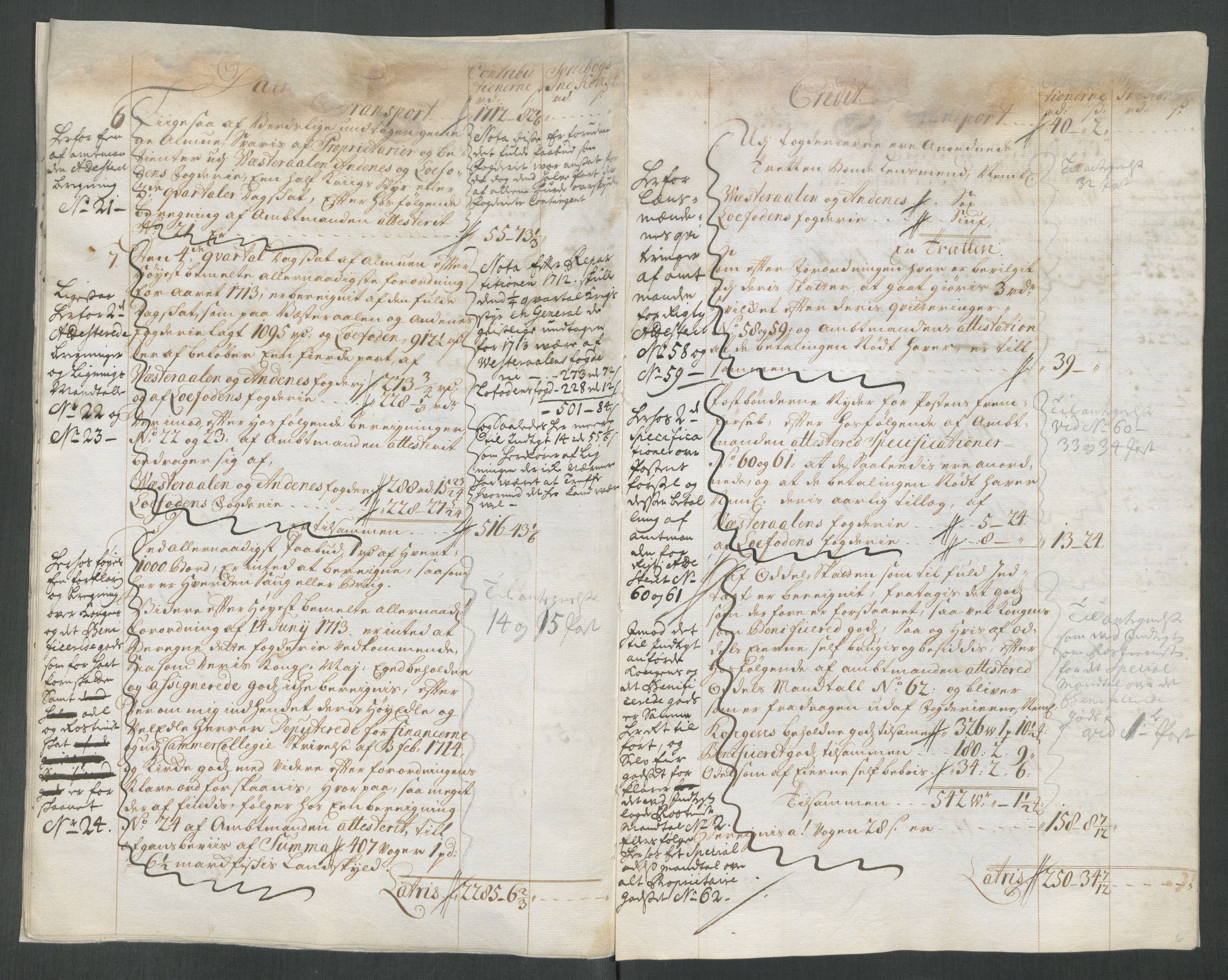 Rentekammeret inntil 1814, Reviderte regnskaper, Fogderegnskap, AV/RA-EA-4092/R67/L4680: Fogderegnskap Vesterålen, Andenes og Lofoten, 1714, p. 9