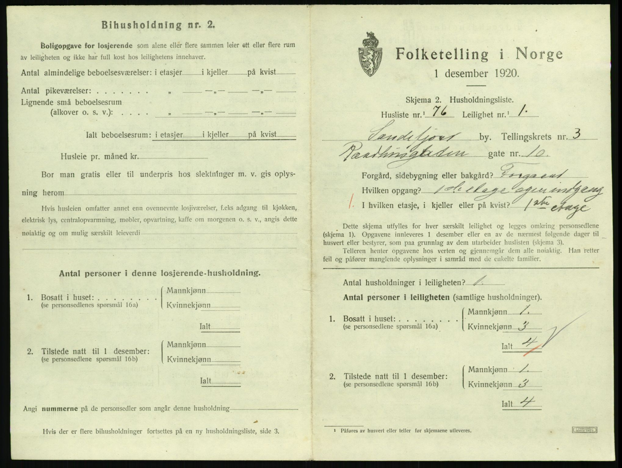 SAKO, 1920 census for Sandefjord, 1920, p. 2174