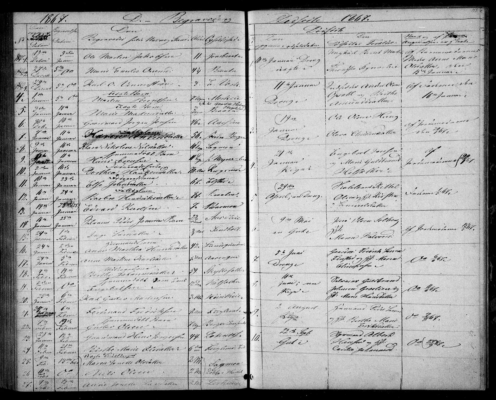 Eidsvoll prestekontor Kirkebøker, AV/SAO-A-10888/G/Ga/L0002: Parish register (copy) no. I 2, 1866-1871, p. 158