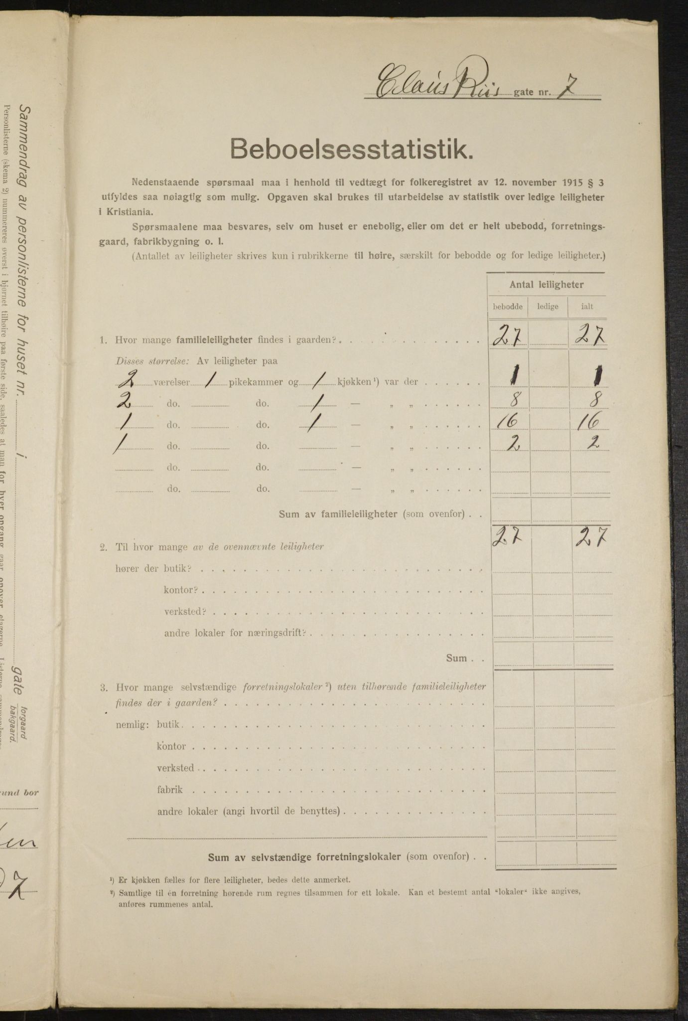 OBA, Municipal Census 1916 for Kristiania, 1916, p. 12776