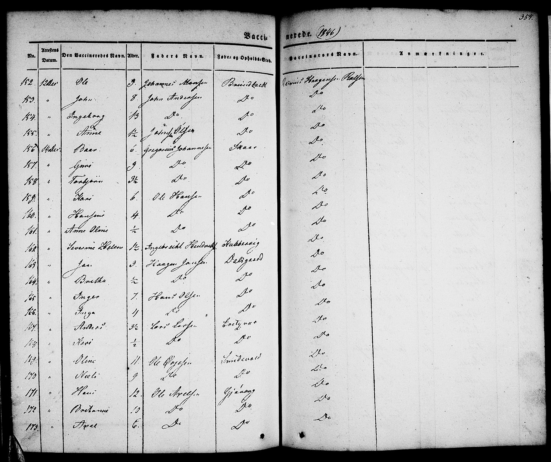 Tysnes sokneprestembete, AV/SAB-A-78601/H/Haa: Parish register (official) no. A 9, 1837-1848, p. 354