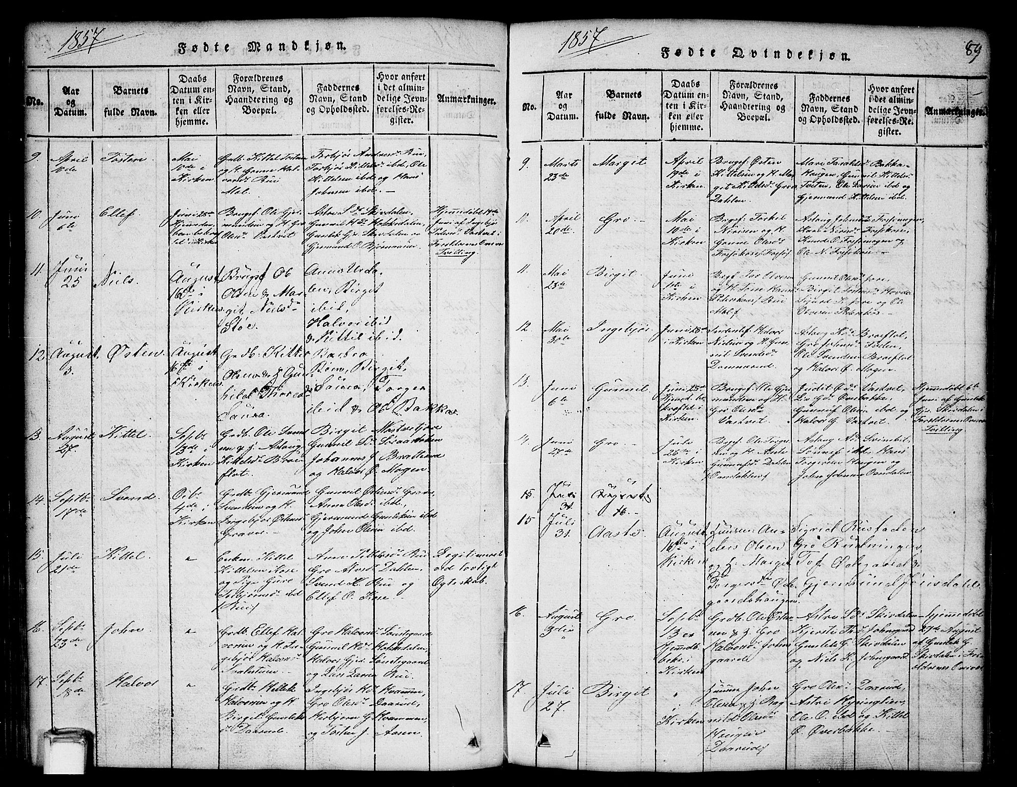 Gransherad kirkebøker, SAKO/A-267/G/Gb/L0001: Parish register (copy) no. II 1, 1815-1860, p. 89