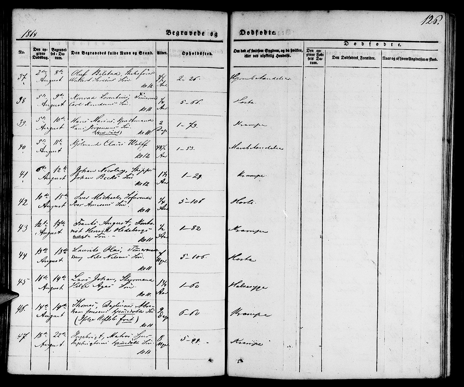 Nykirken Sokneprestembete, AV/SAB-A-77101/H/Hab: Parish register (copy) no. E 1, 1840-1866, p. 126