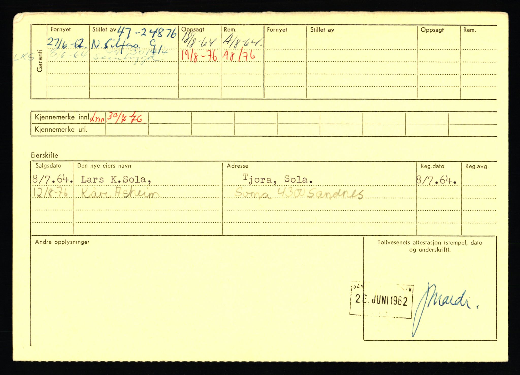 Stavanger trafikkstasjon, AV/SAST-A-101942/0/F/L0071: L-80500 - L-82199, 1930-1971, p. 1950