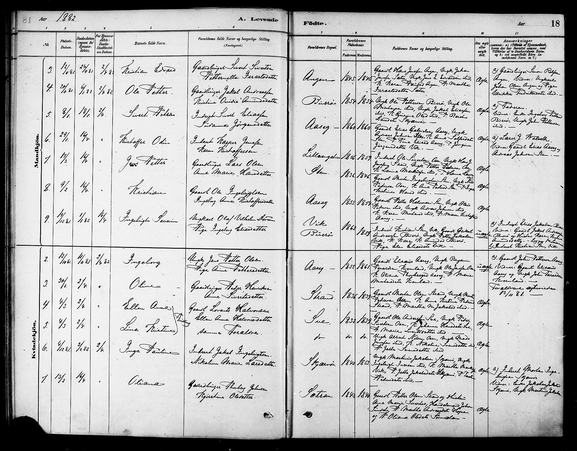 Ministerialprotokoller, klokkerbøker og fødselsregistre - Sør-Trøndelag, AV/SAT-A-1456/658/L0722: Parish register (official) no. 658A01, 1879-1896, p. 18