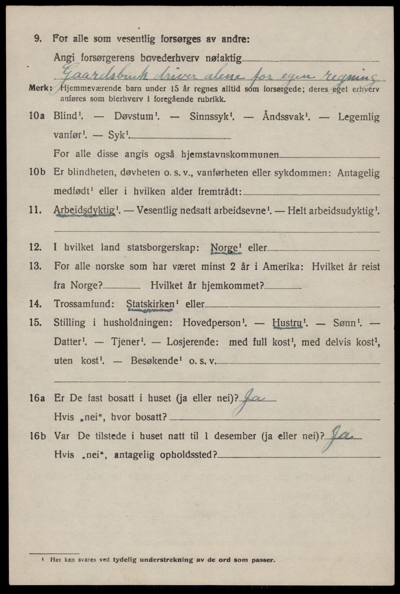 SAST, 1920 census for Nedstrand, 1920, p. 3346