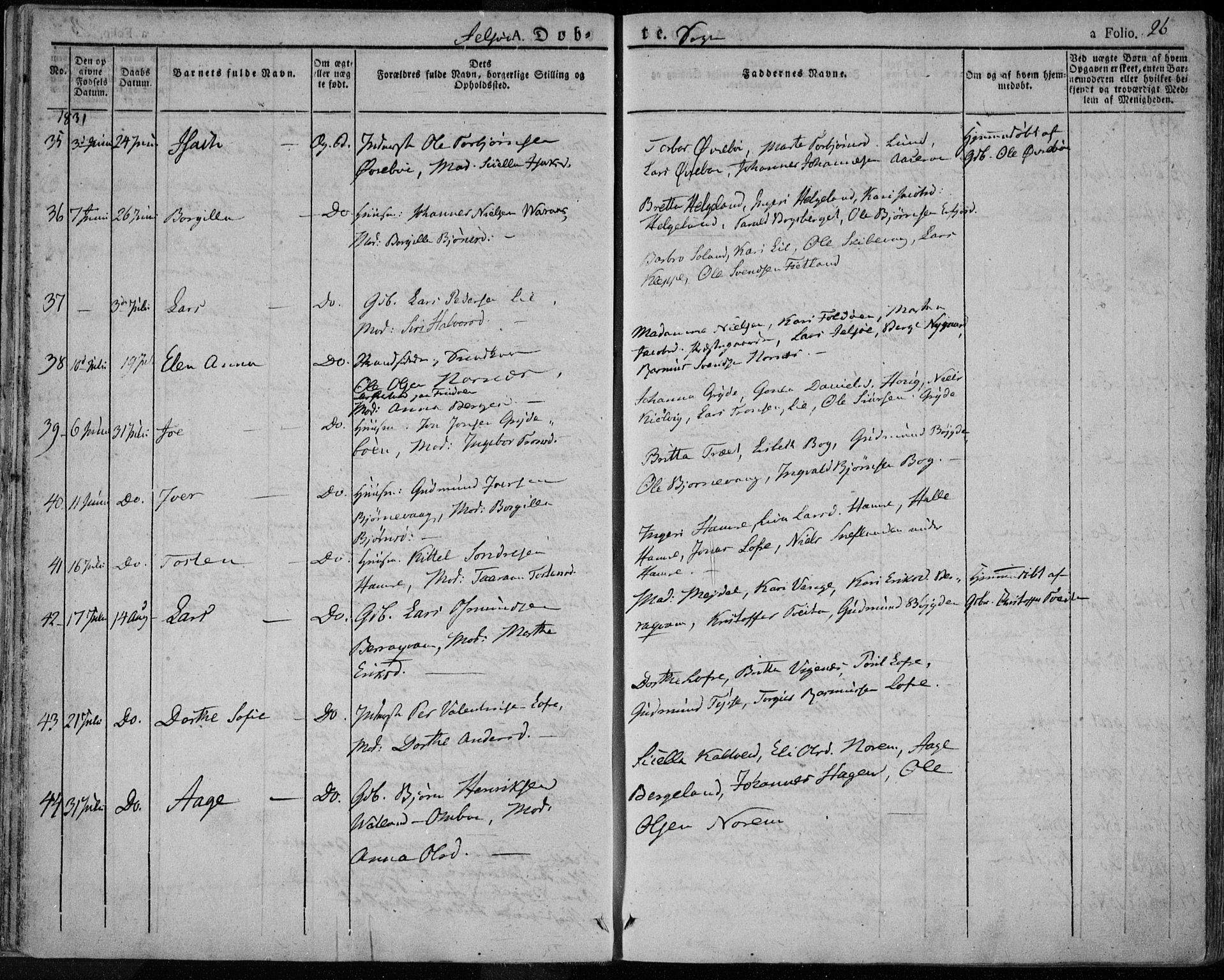 Jelsa sokneprestkontor, SAST/A-101842/01/IV: Parish register (official) no. A 6.1, 1828-1853, p. 26