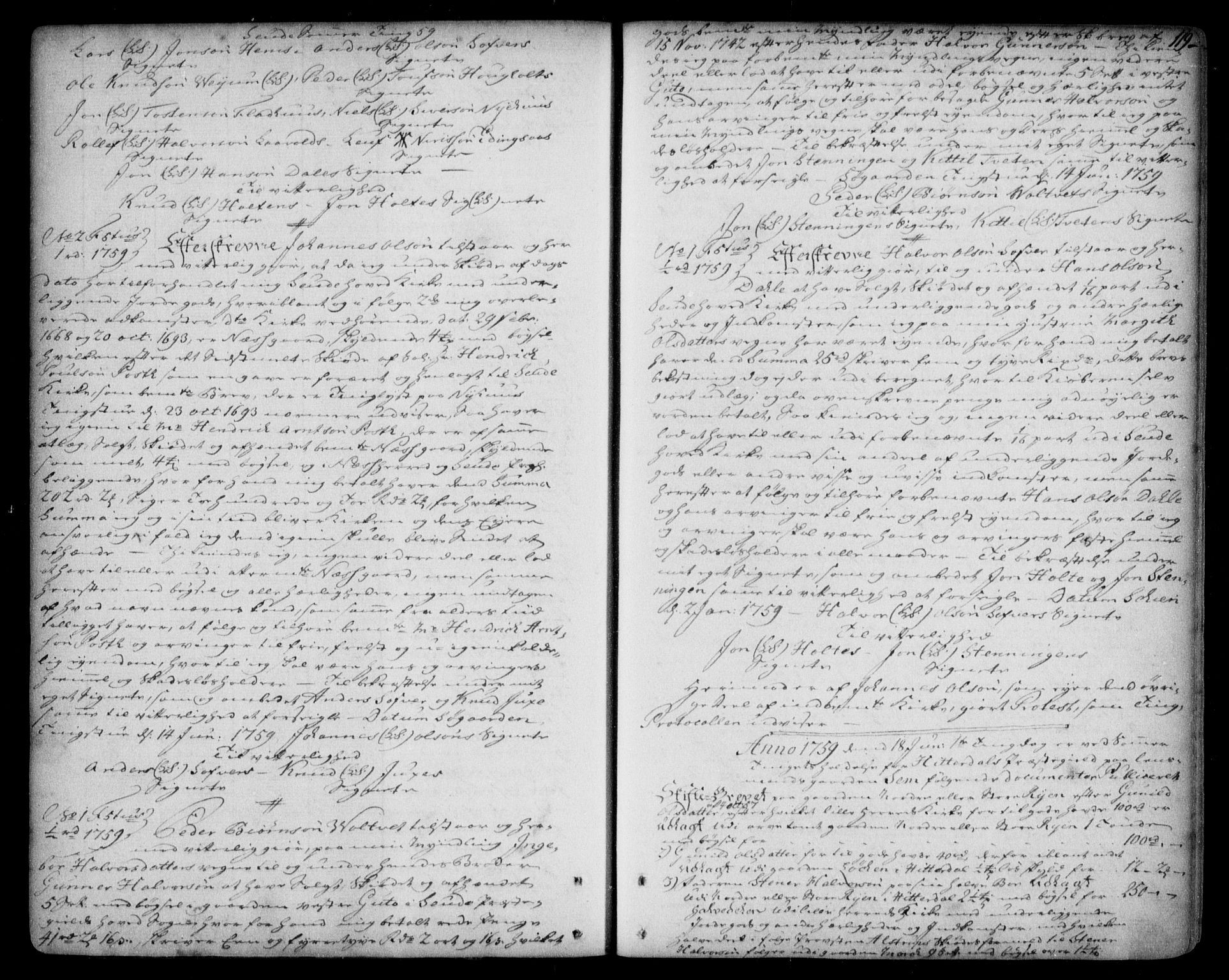 Nedre Telemark sorenskriveri, AV/SAKO-A-135/G/Ga/Gaa/L0001k: Mortgage book no. K, 1756-1775, p. 119