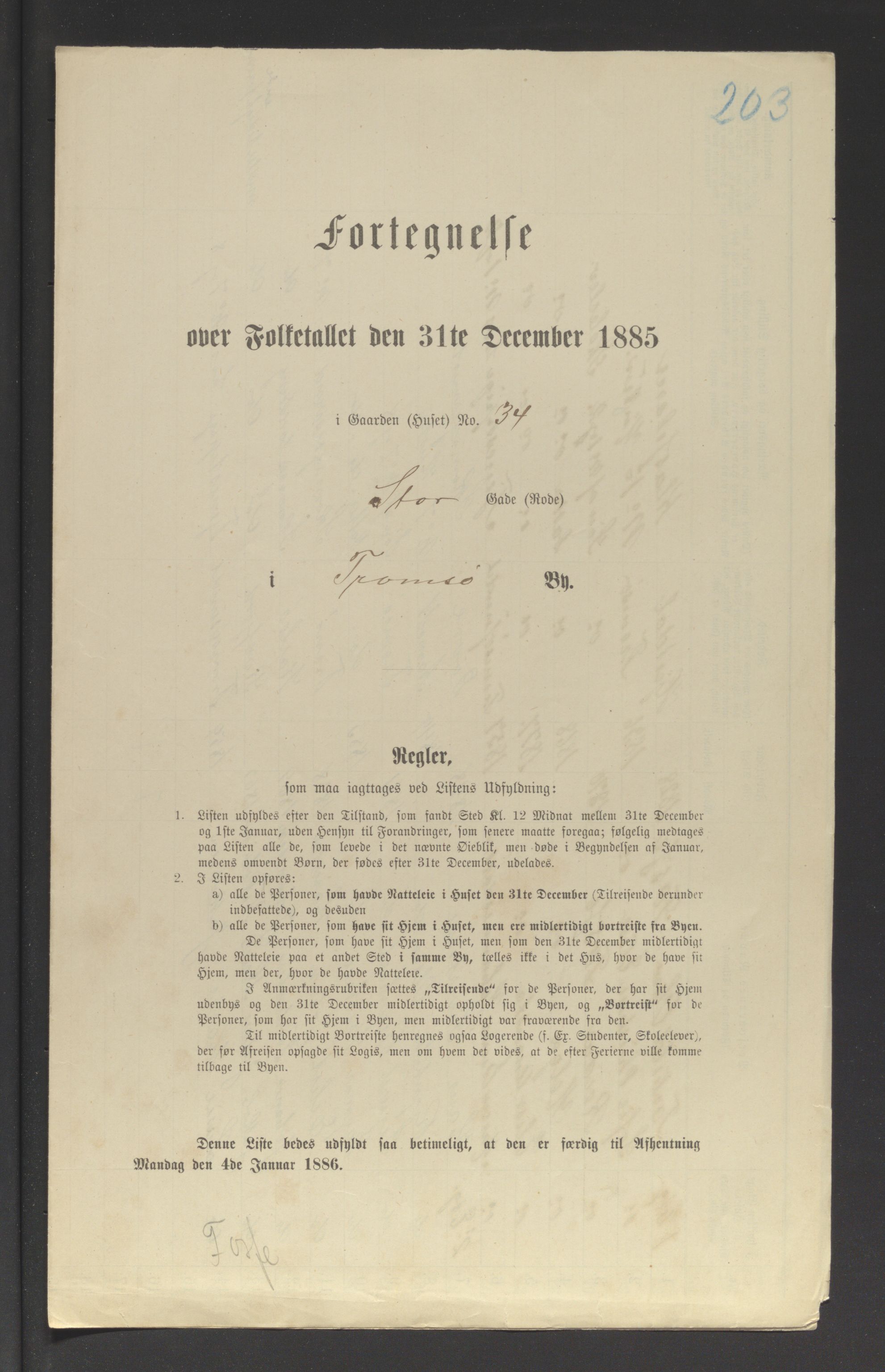 SATØ, 1885 census for 1902 Tromsø, 1885, p. 203a