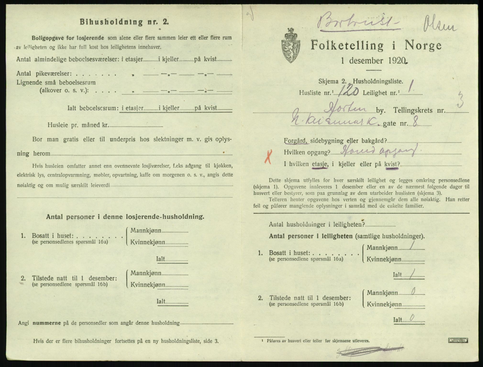 SAKO, 1920 census for Horten, 1920, p. 4531