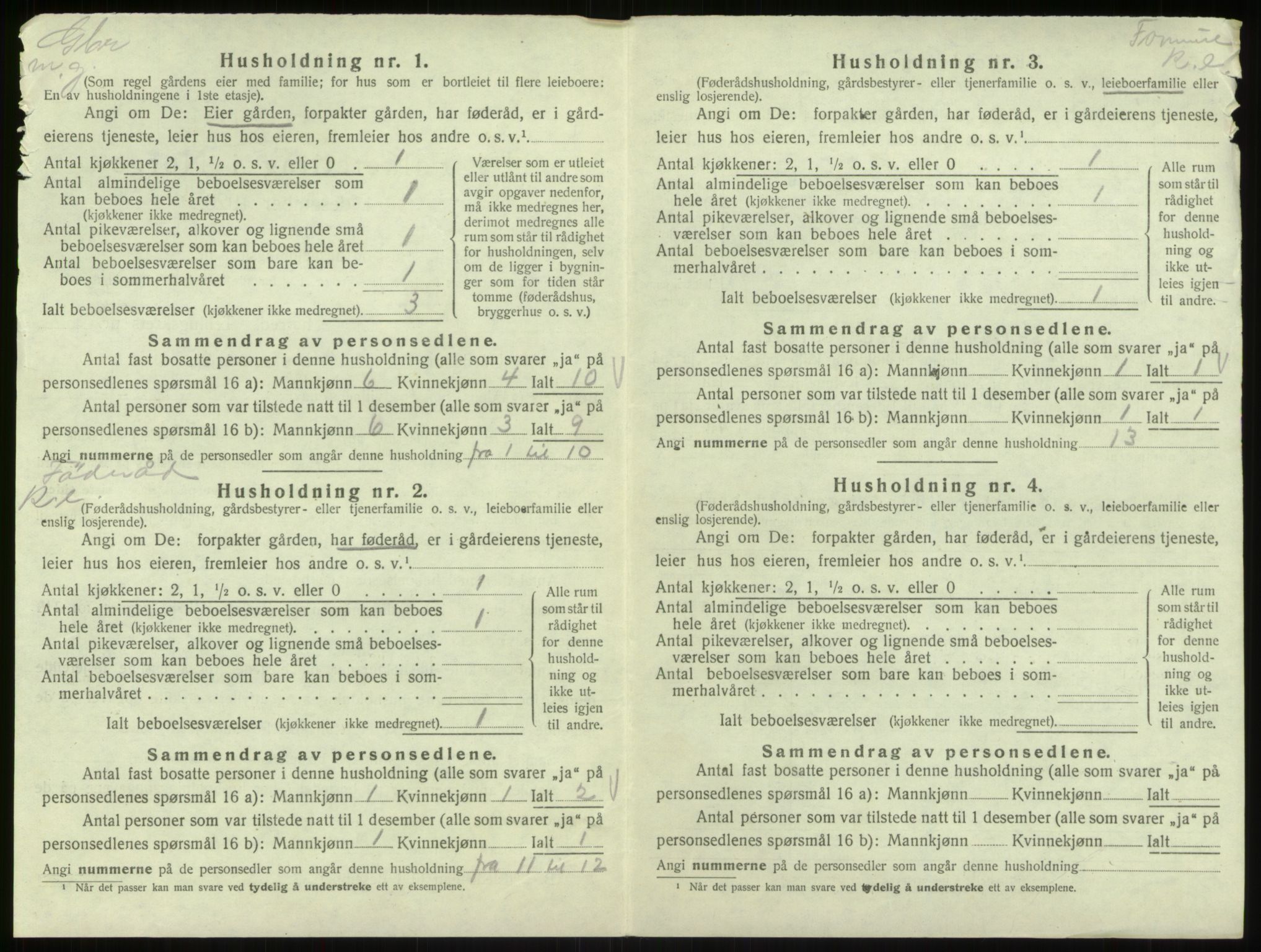 SAB, 1920 census for Hosanger, 1920, p. 543