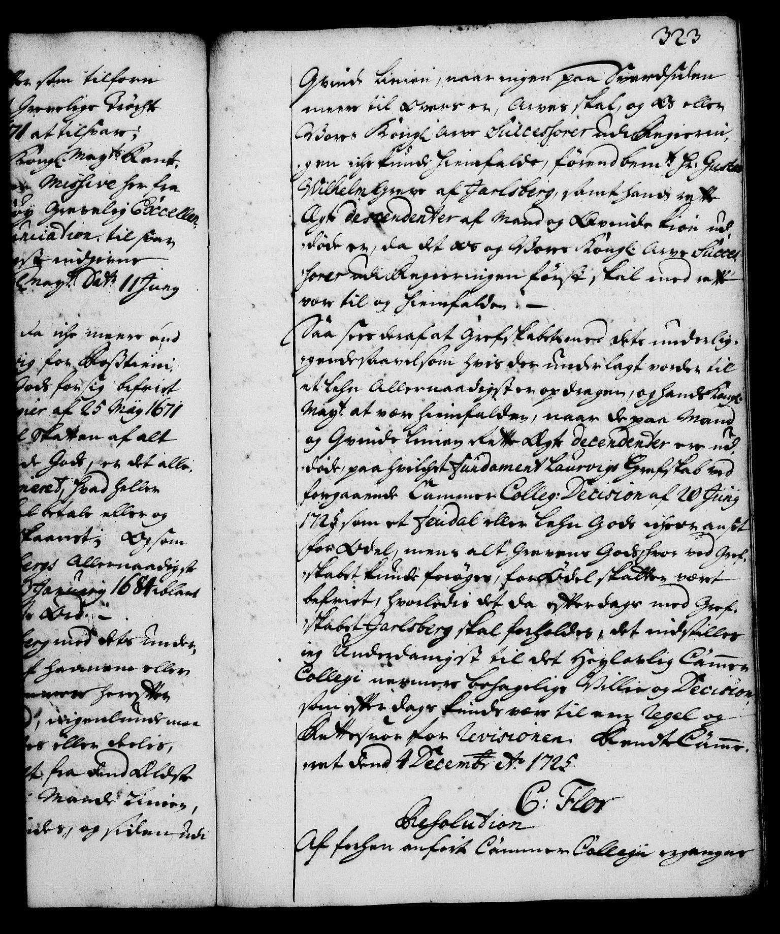 Rentekammeret, Kammerkanselliet, RA/EA-3111/G/Gg/Gga/L0002: Norsk ekspedisjonsprotokoll med register (merket RK 53.2), 1723-1727, p. 323