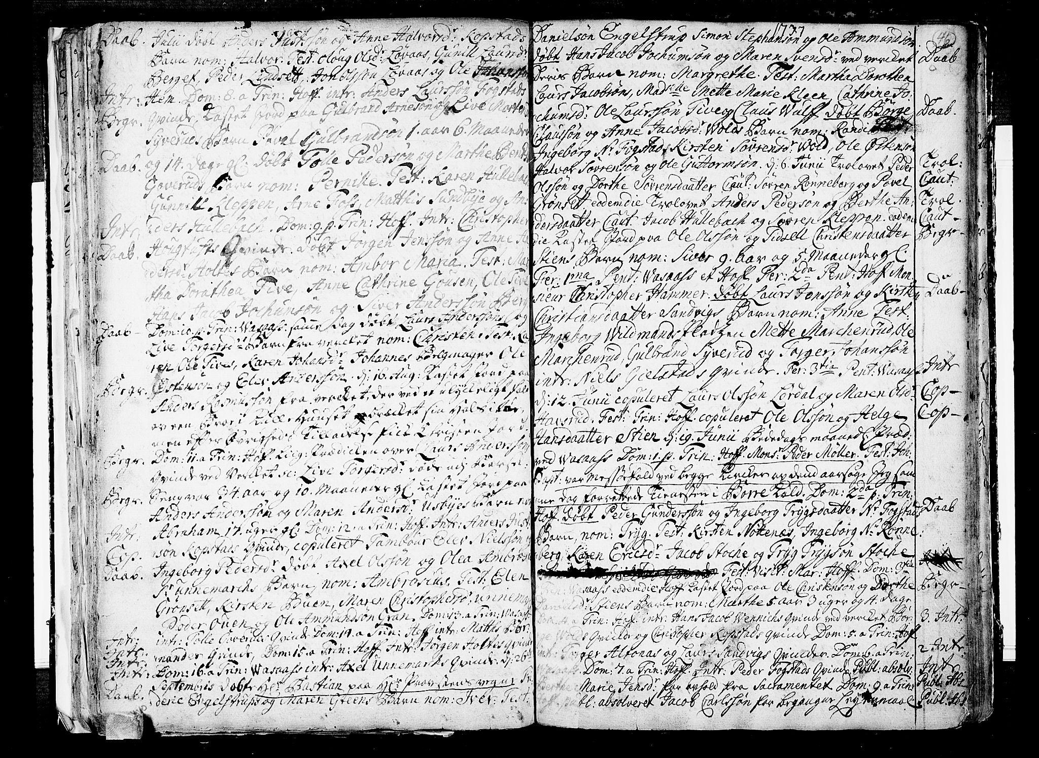 Hof kirkebøker, SAKO/A-64/F/Fa/L0001: Parish register (official) no. I 1, 1704-1745, p. 46