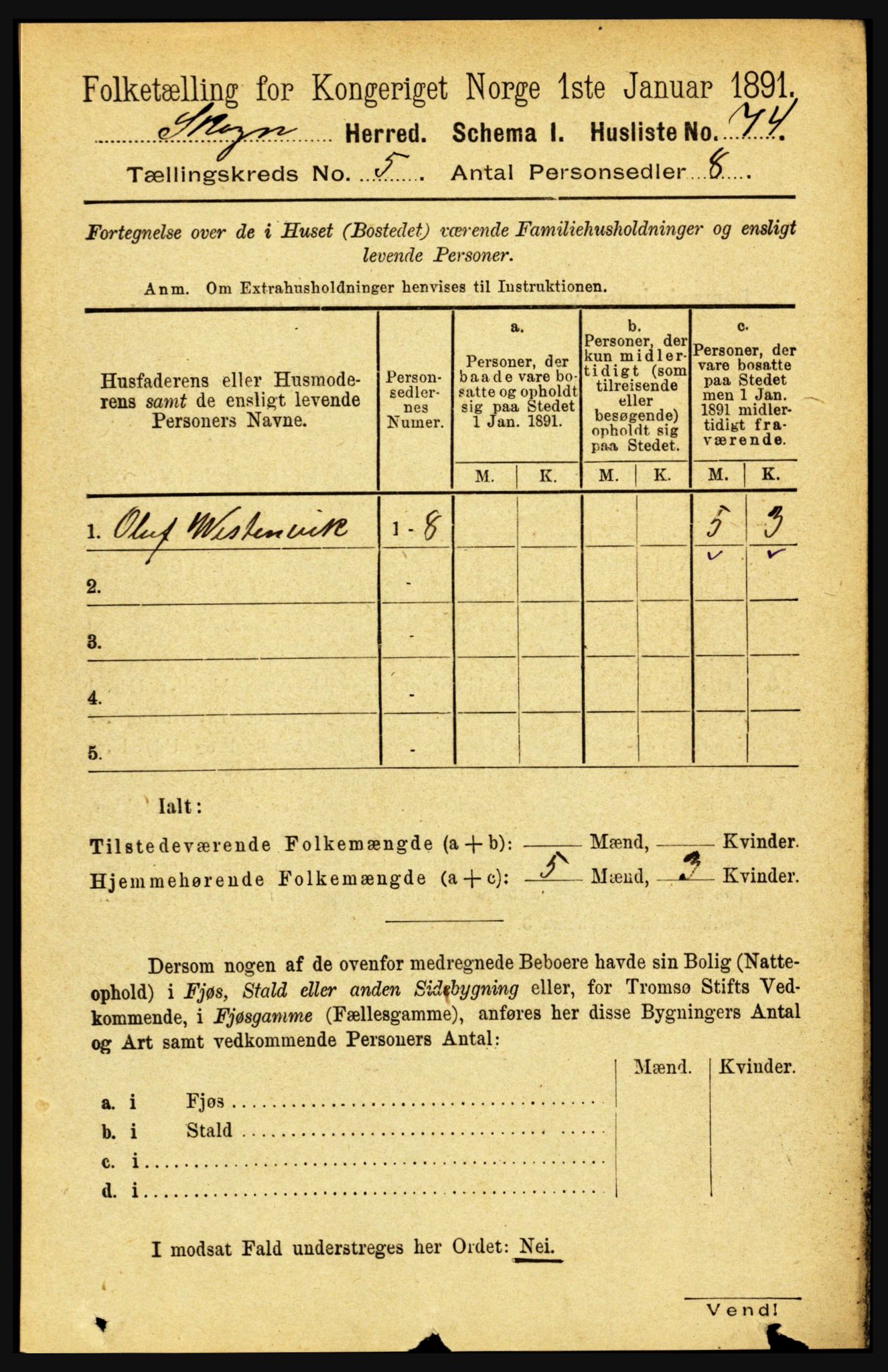 RA, 1891 census for 1719 Skogn, 1891, p. 2920