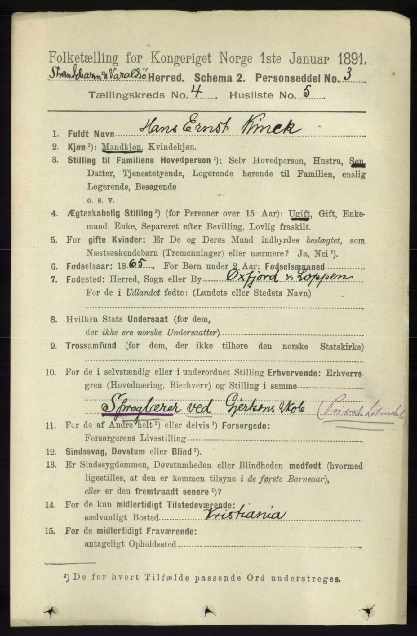 RA, 1891 census for 1226 Strandebarm og Varaldsøy, 1891, p. 1470