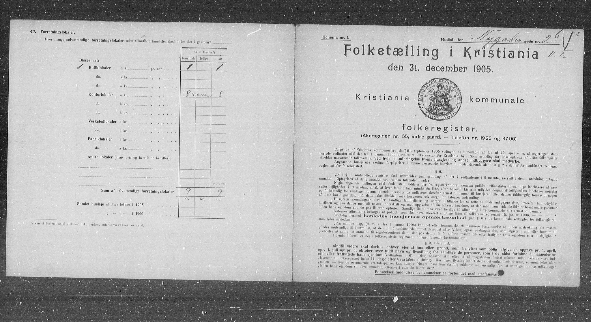 OBA, Municipal Census 1905 for Kristiania, 1905, p. 38933