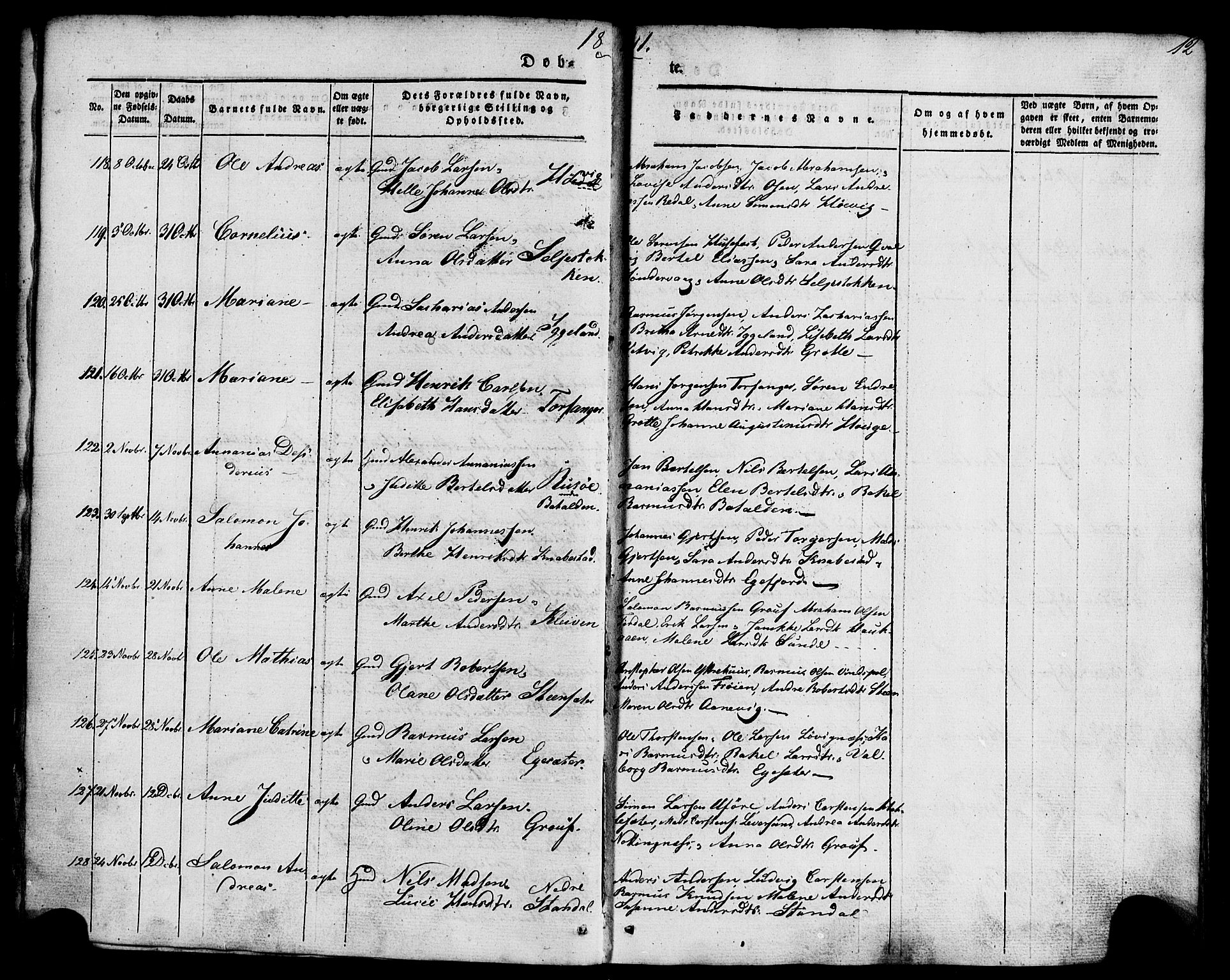 Kinn sokneprestembete, AV/SAB-A-80801/H/Haa/Haaa/L0005: Parish register (official) no. A 5, 1841-1857, p. 12